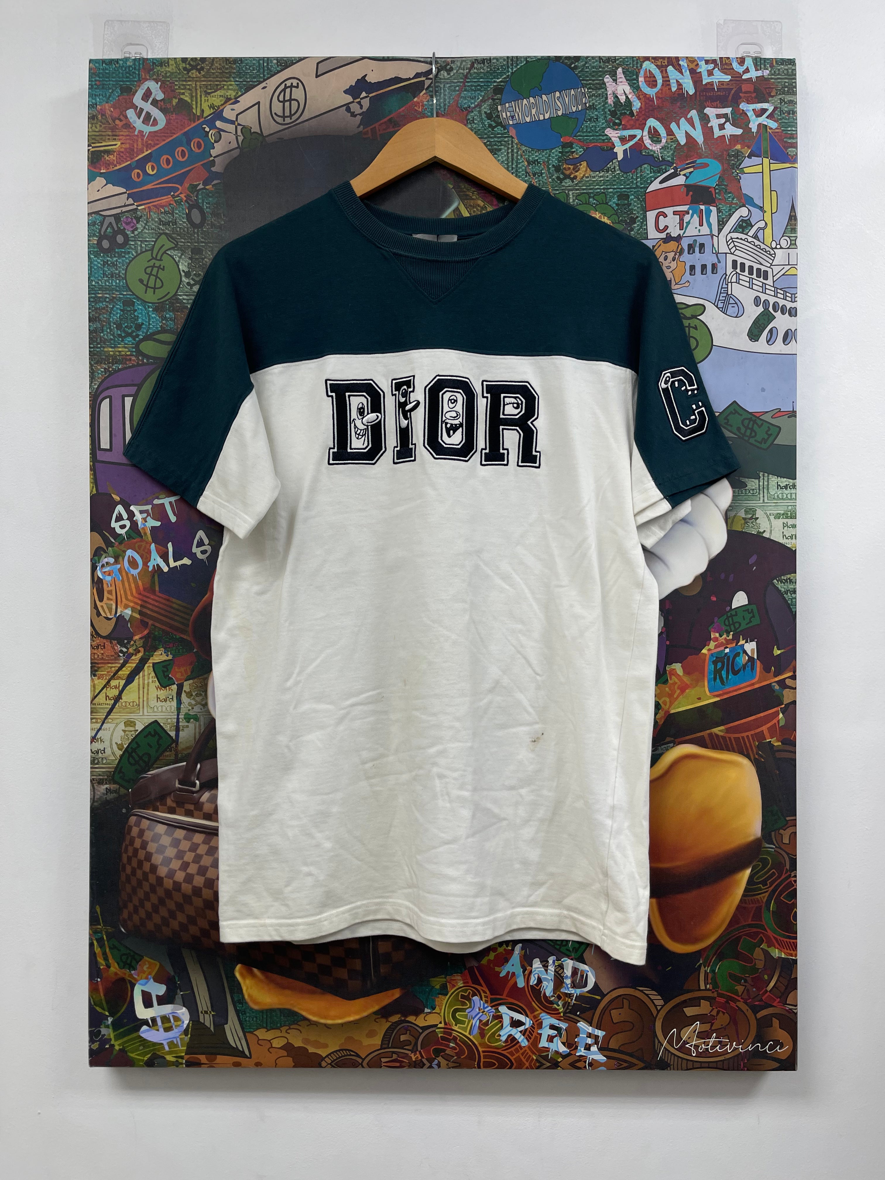 Dior White Blue Kenny Sharf Tee