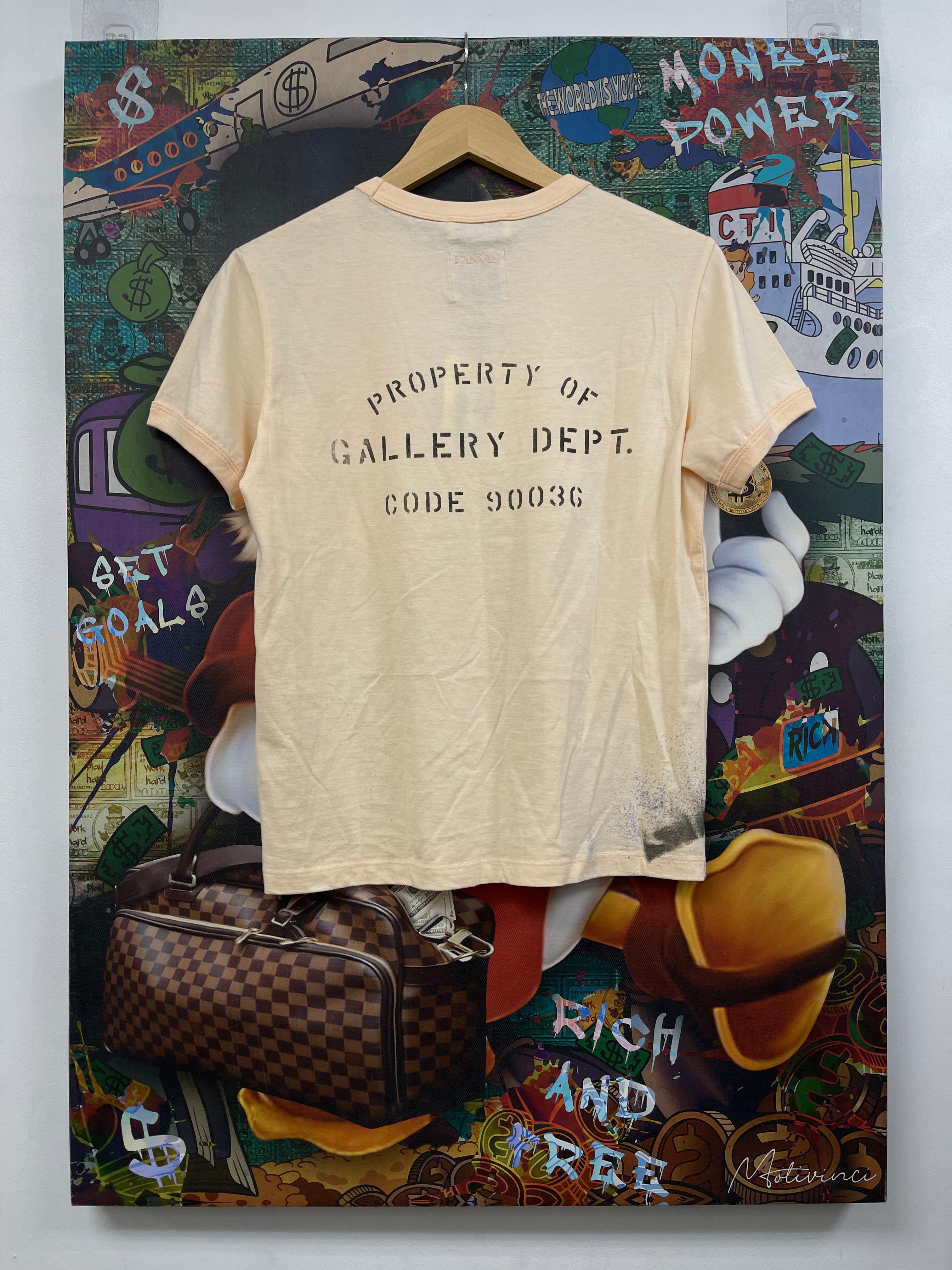 Lanvin x Gallery Dept Peach Paint Splatter Tee