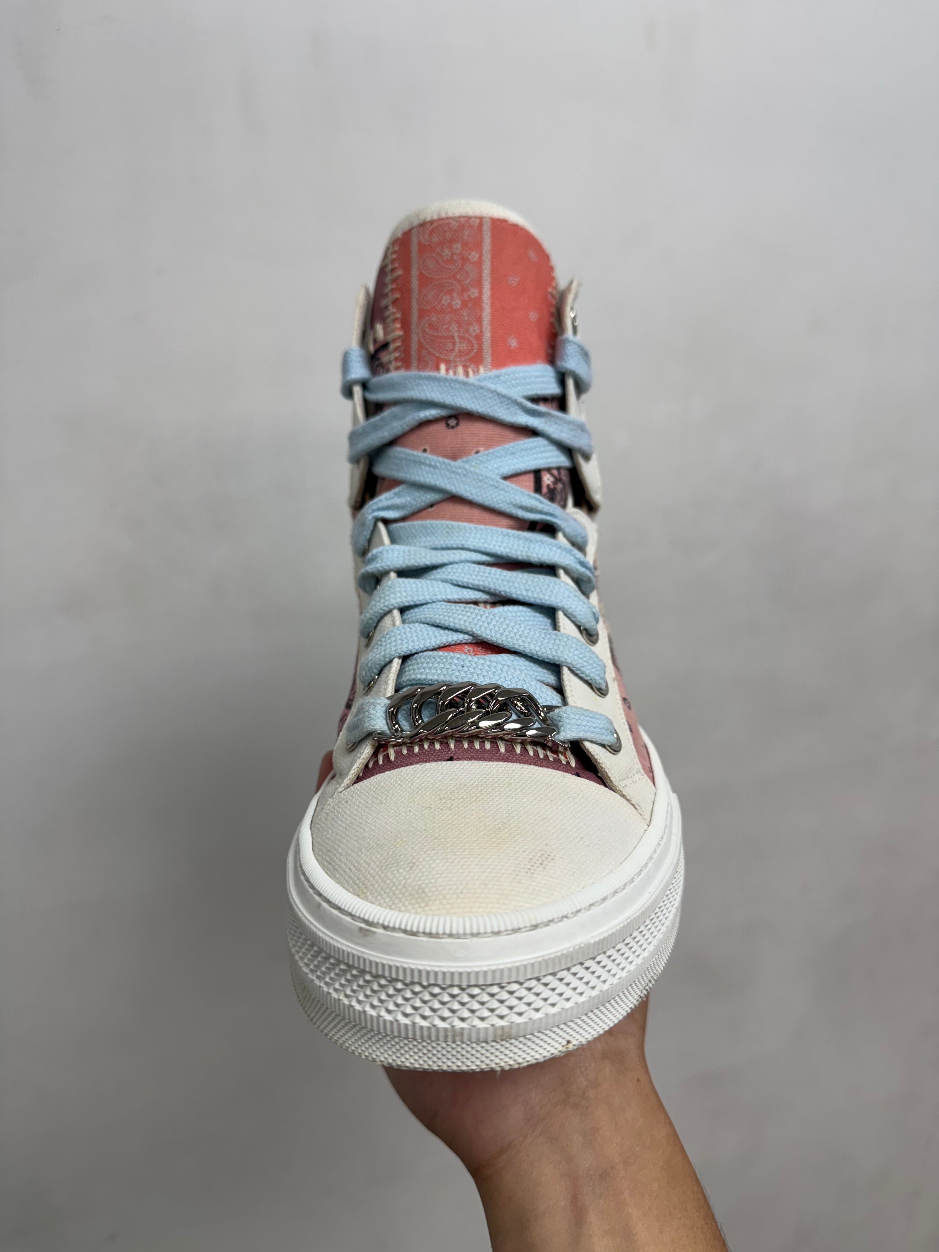 Amiri Pink Paisley High Sneakers