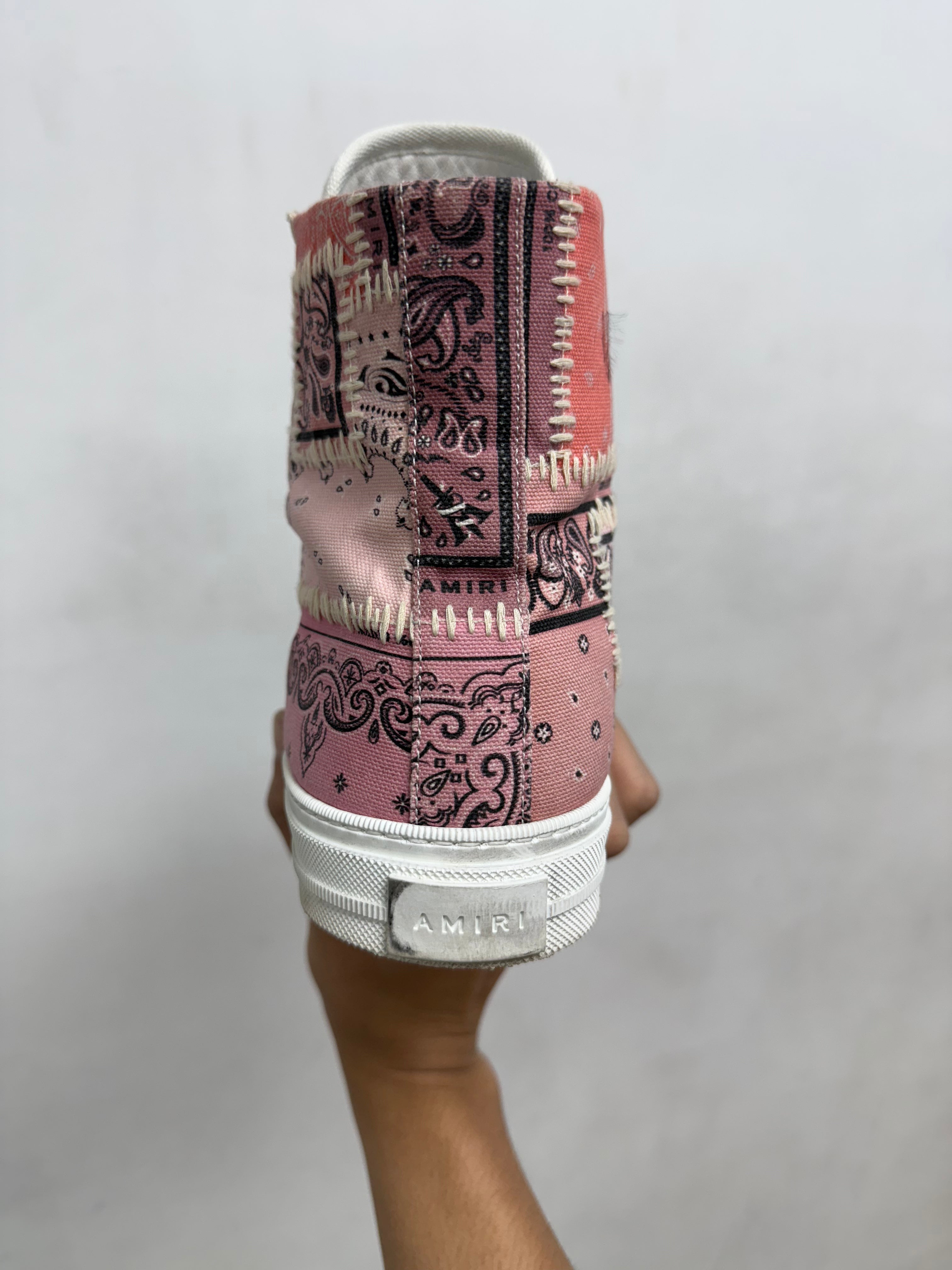 Amiri Pink Paisley High Sneakers