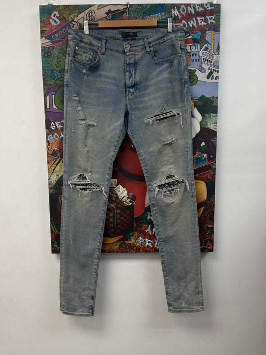 Amiri MX1 Light Wash Paisley Jeans