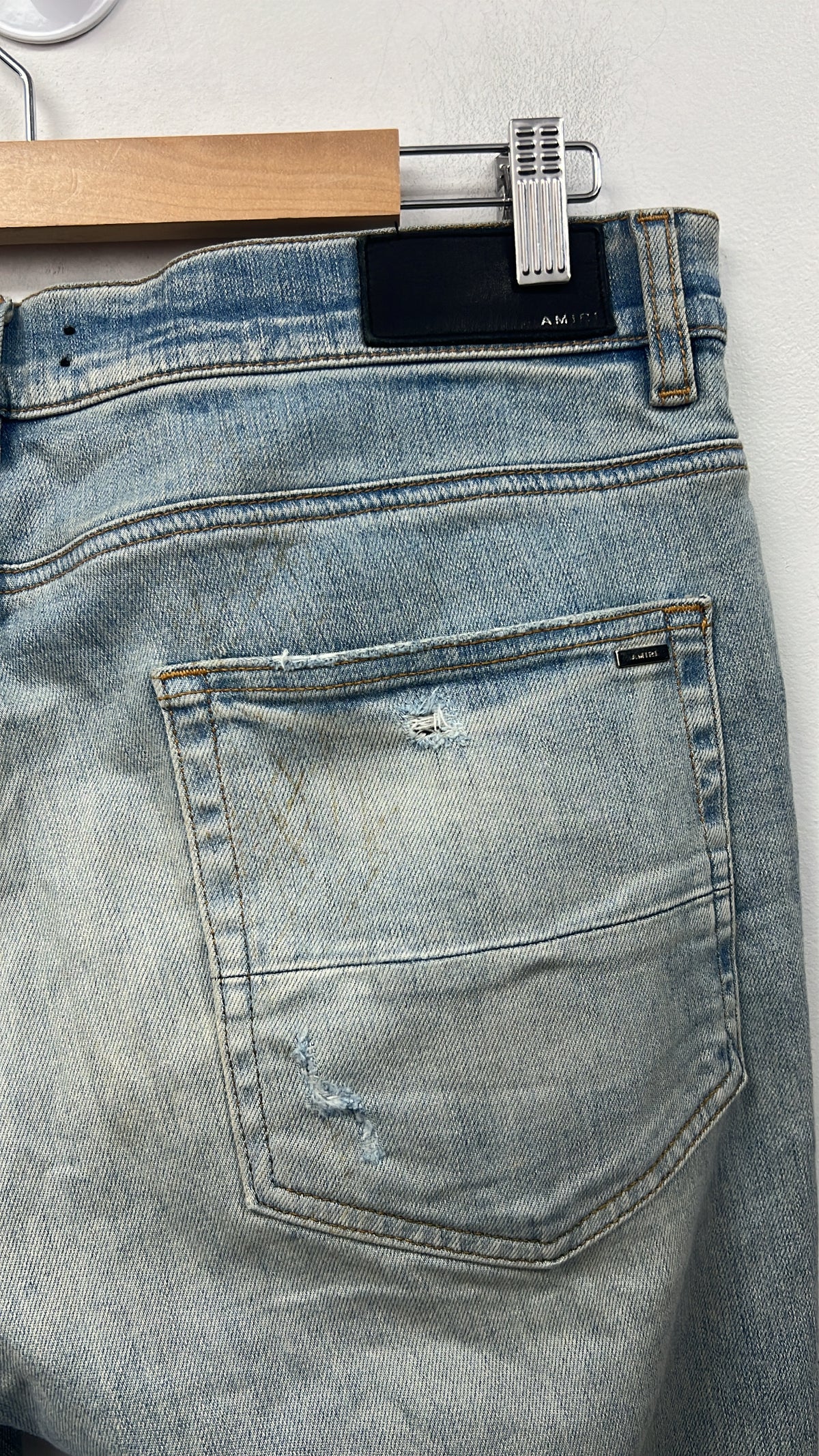 Amiri Light Wash Ripped Jeans