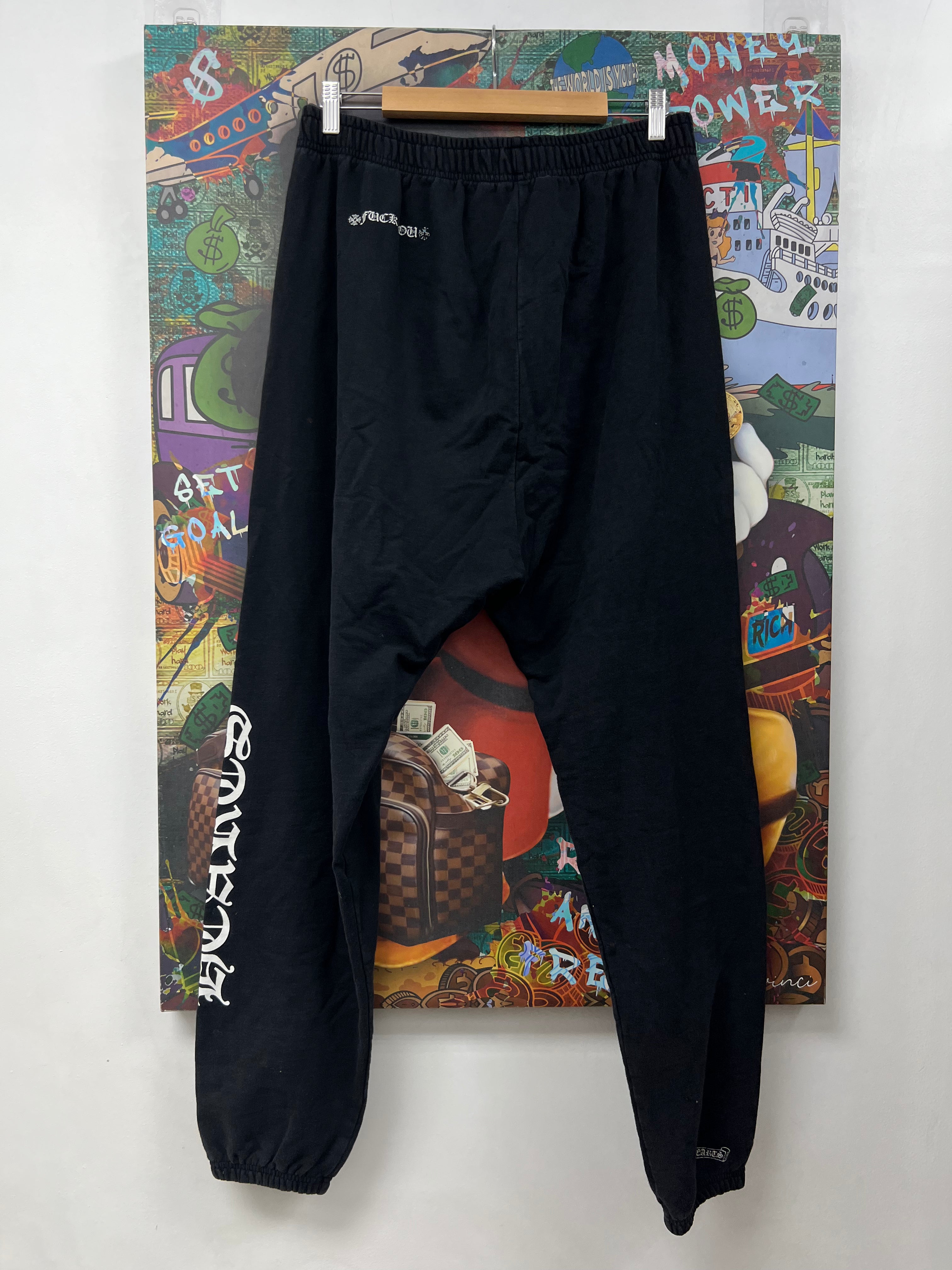 Chrome  Hearts Black Horseshoe (No Pockets) Sweats