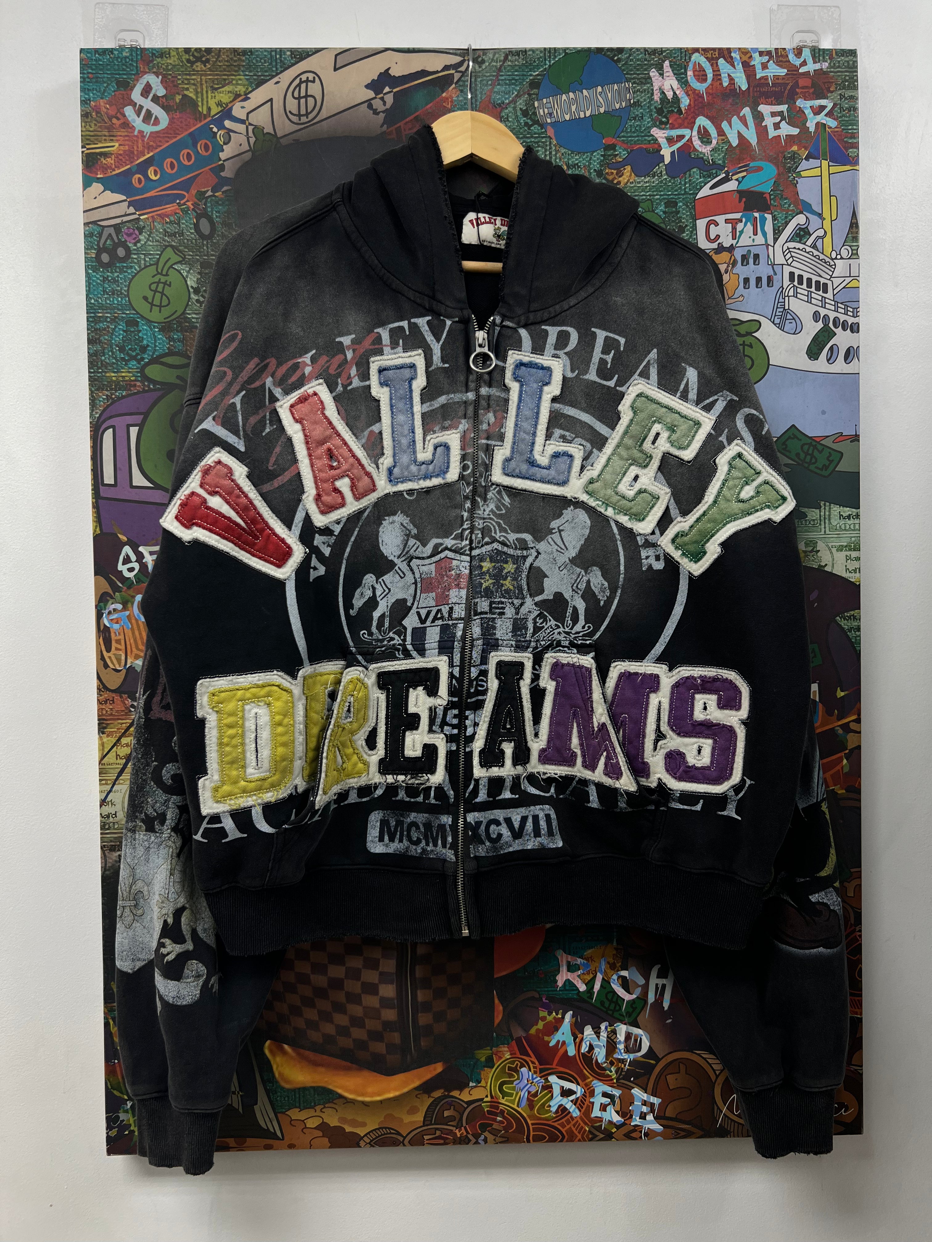 Vale Black Multi Color Block Zip Up