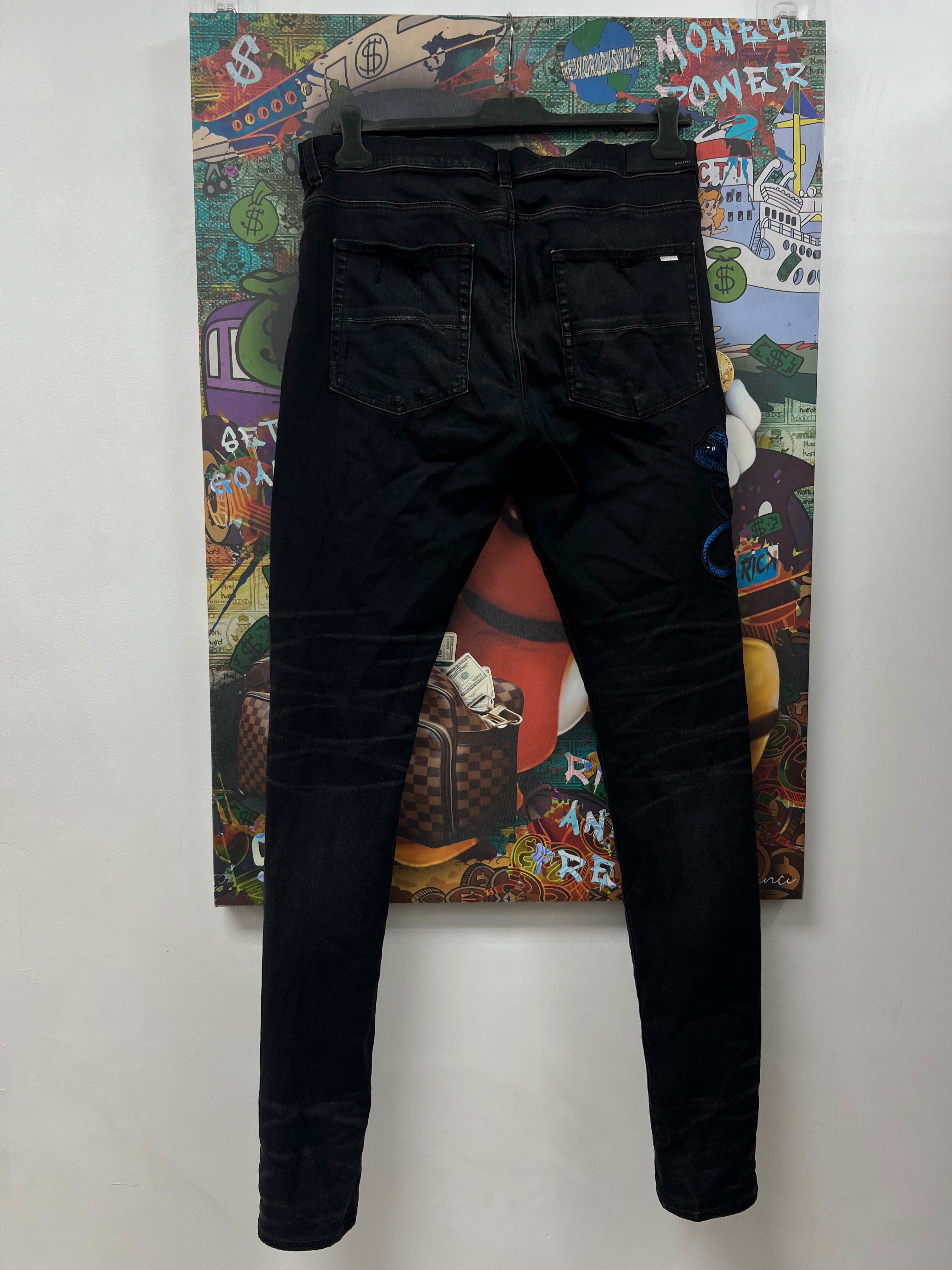 Amiri Black Wash Blue Cobra Jeans