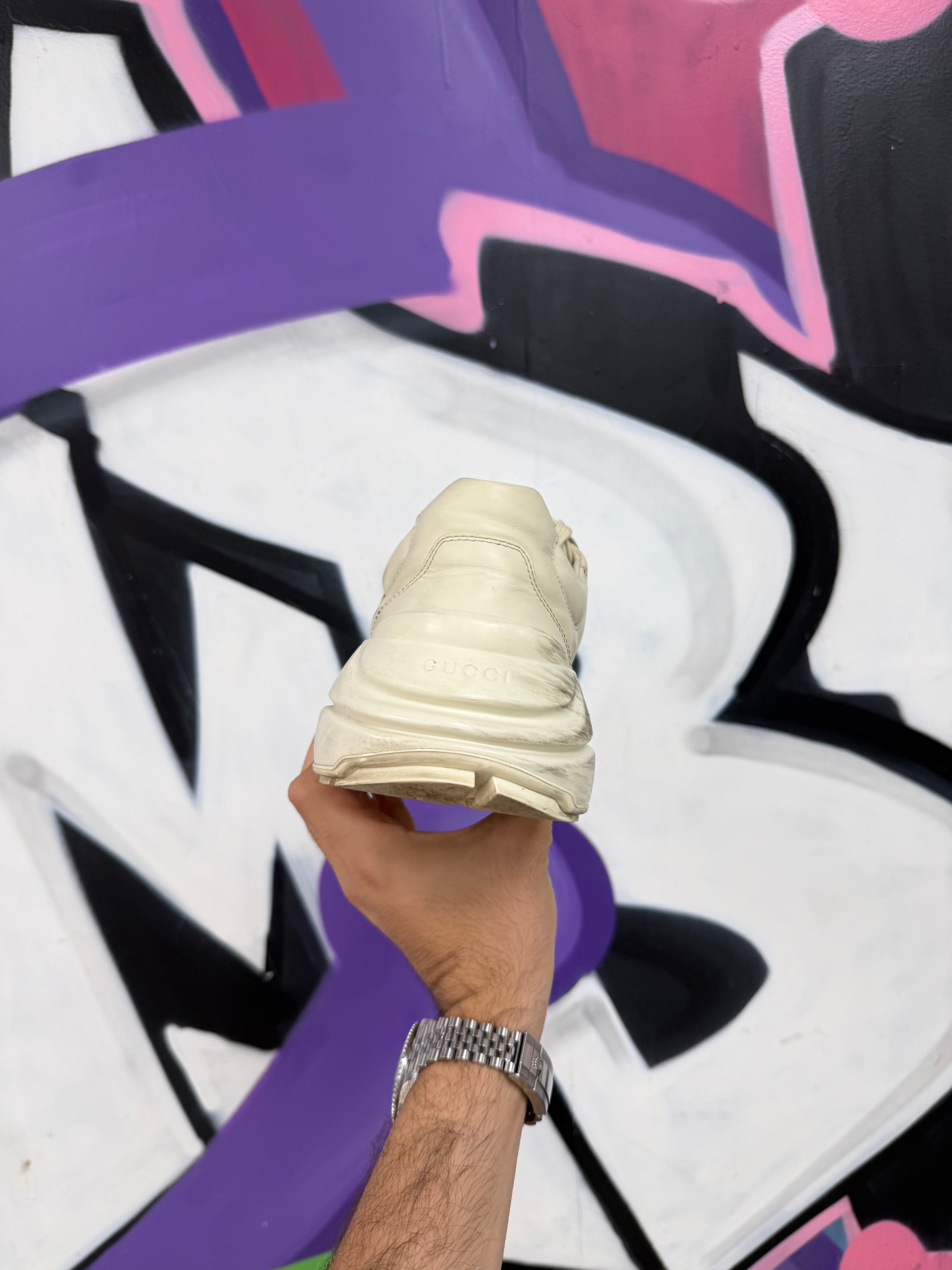 Gucci Cream Red Rhyton Sneakers