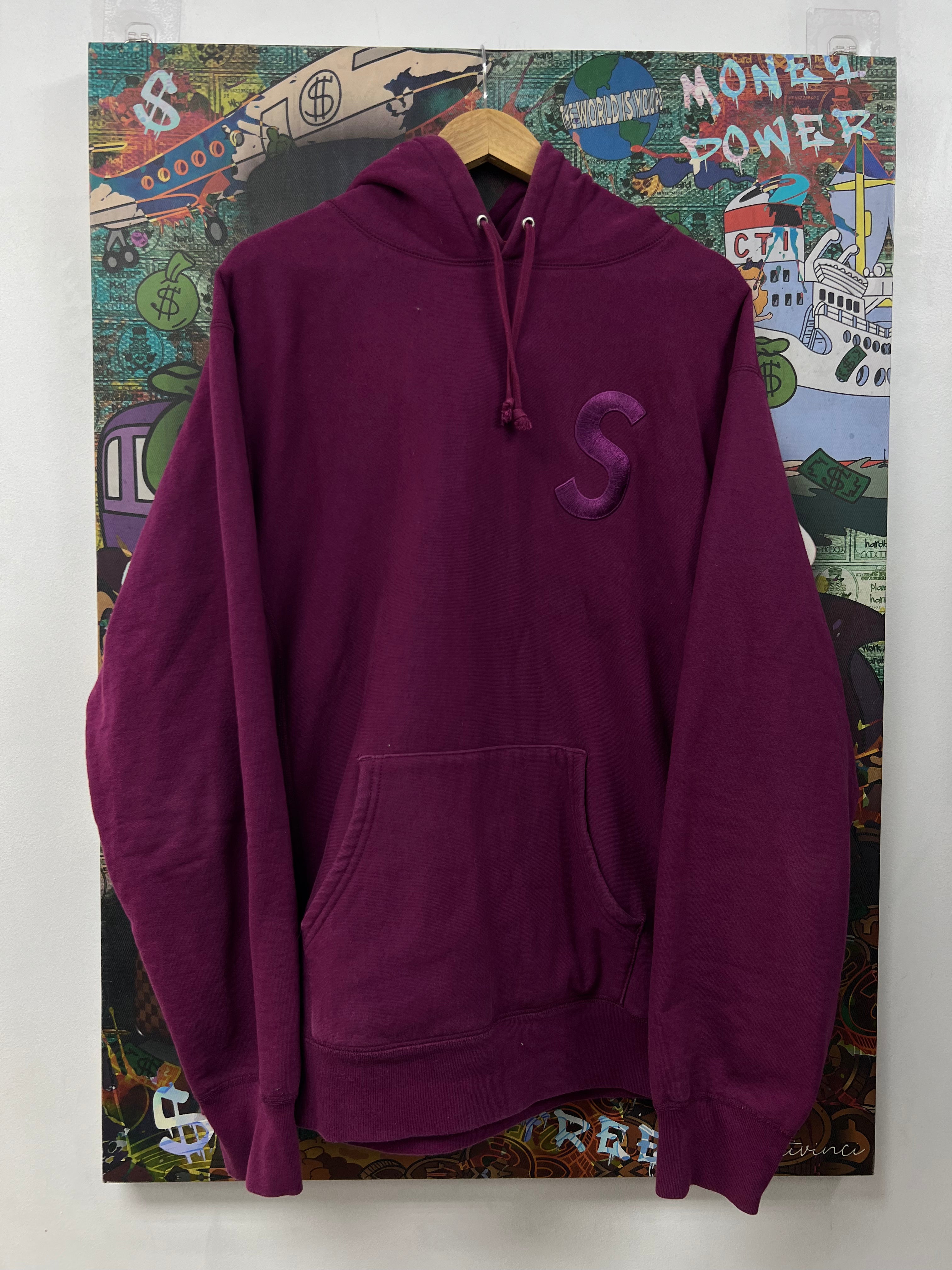 Supreme Purple Embroidered S Logo Hoodie