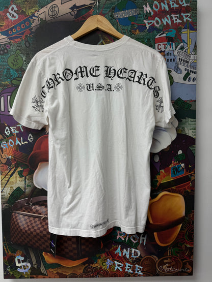 Chrome Hearts White Shoulder Logo Tee (Restitched) Used