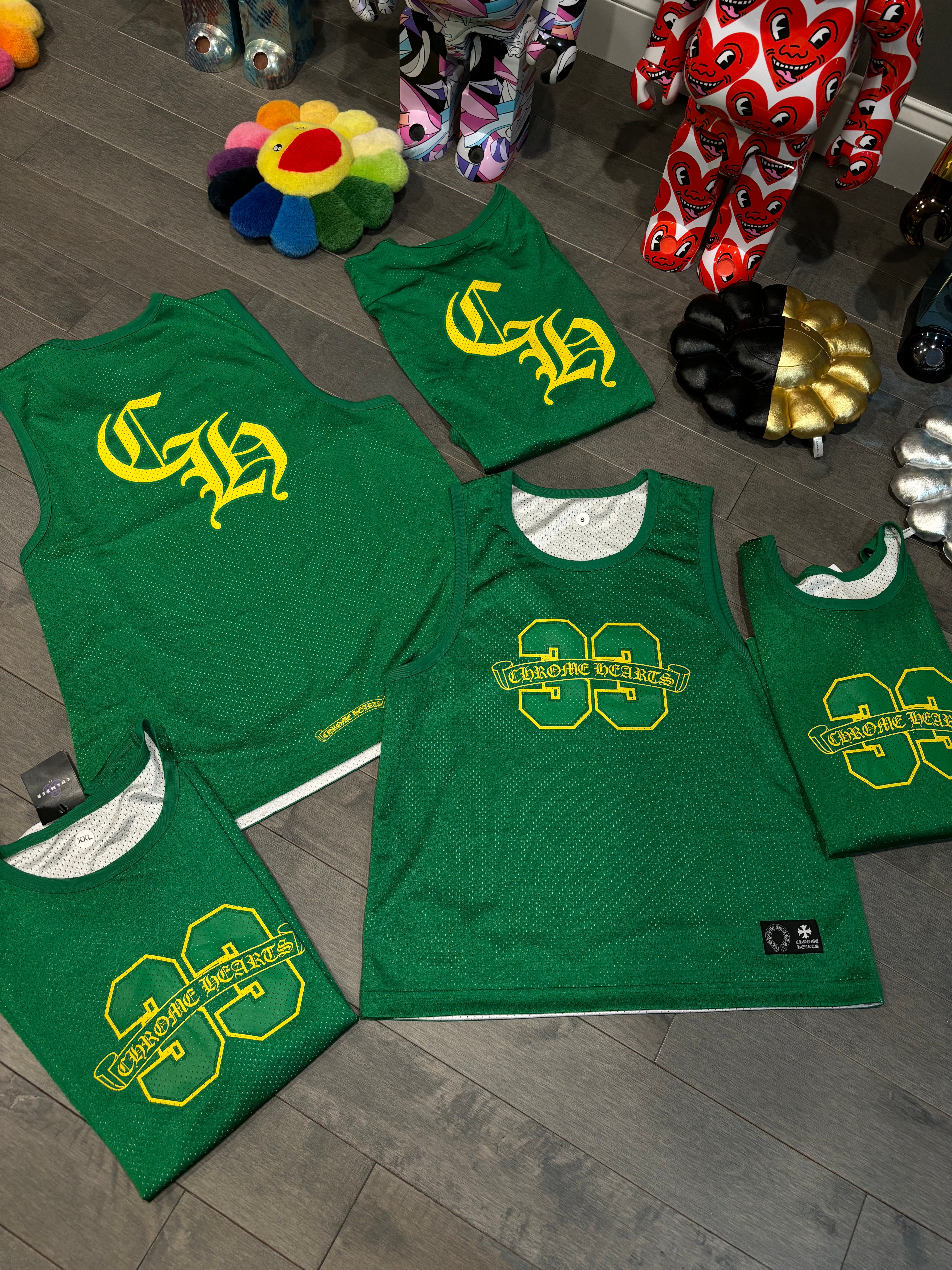 Chrome Hearts Green Mesh Jersey New XXL
