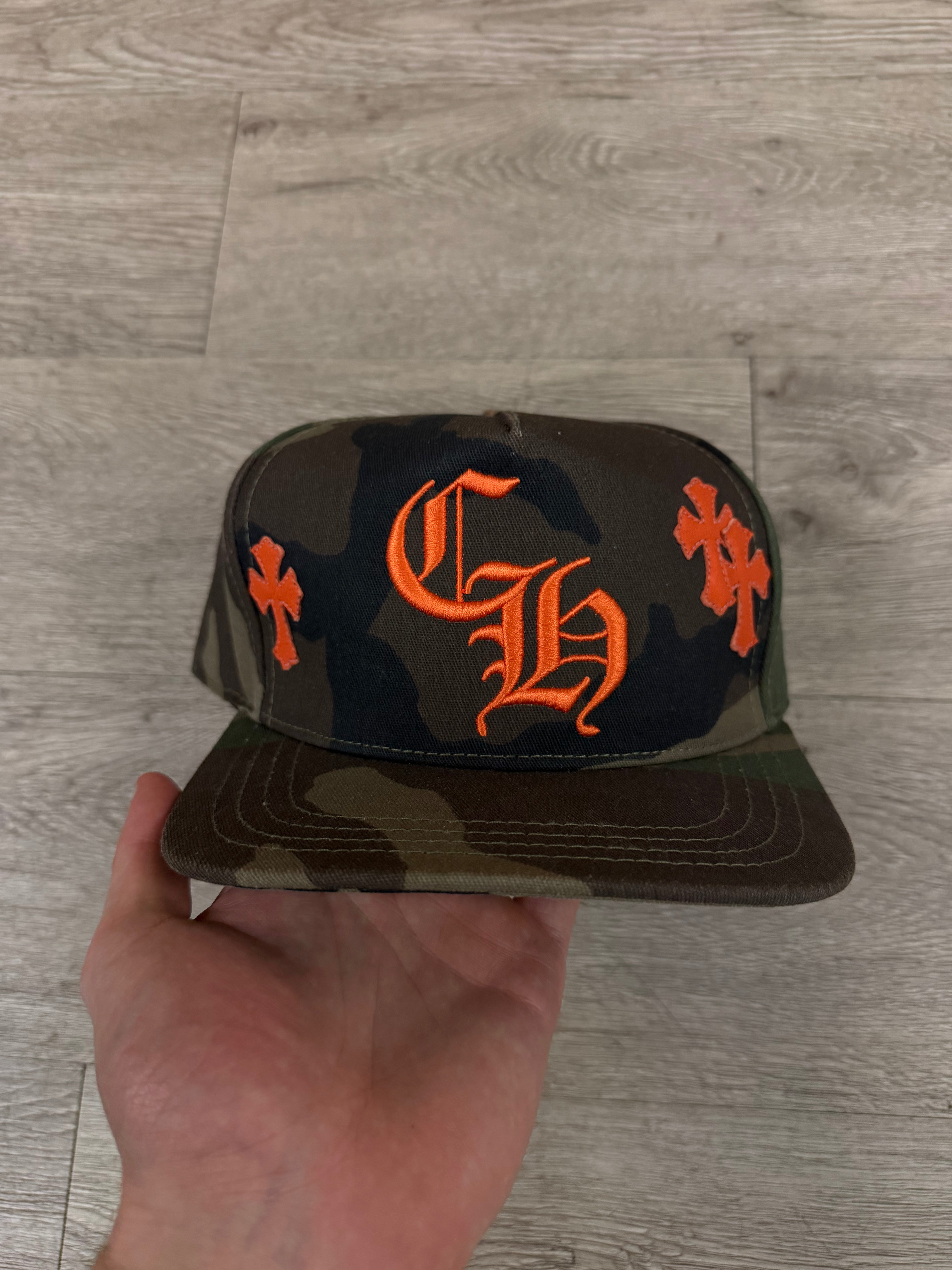 Chrome Hearts Army Fatigue Orange Patch Baseball Trucker Cap