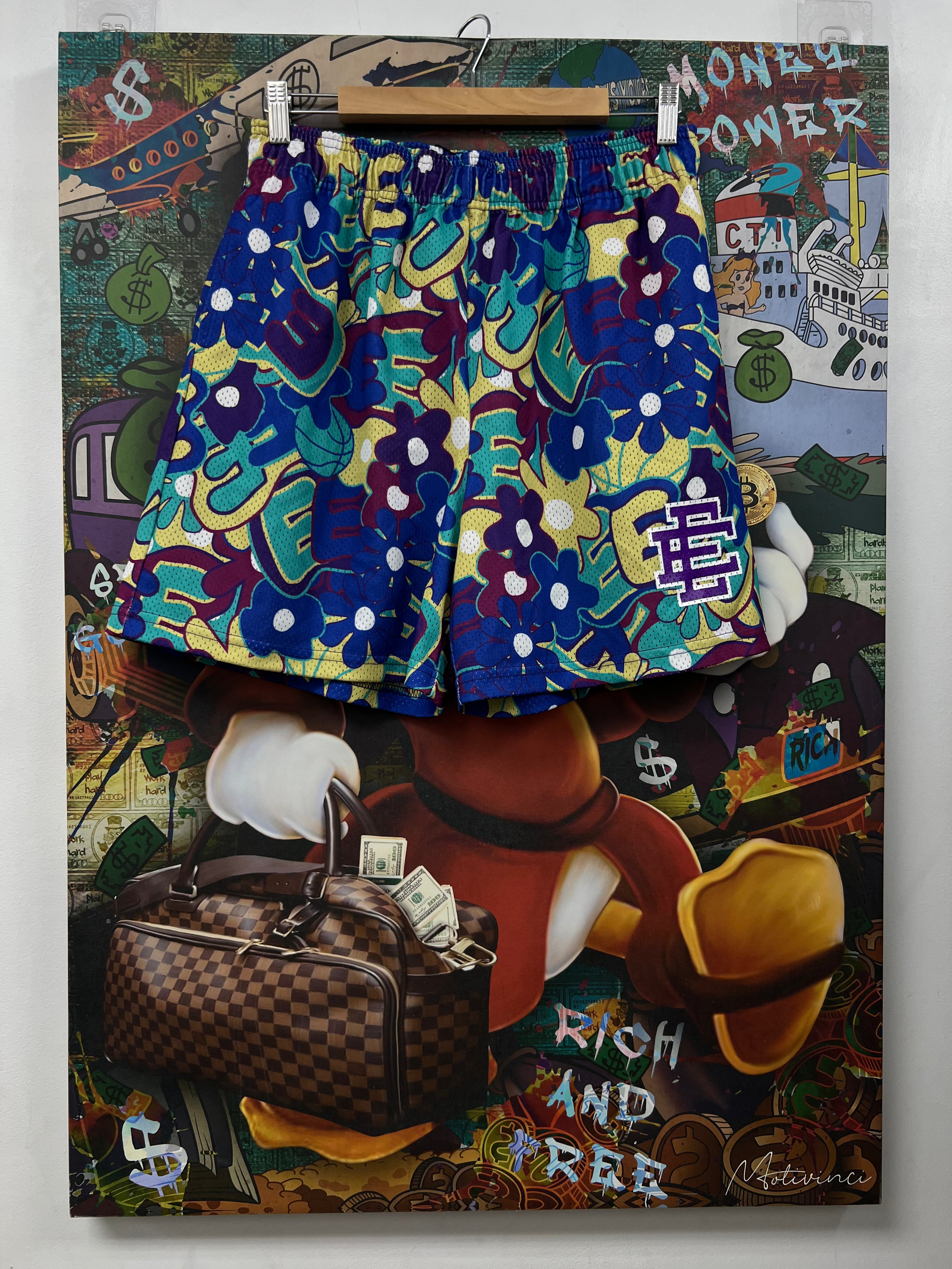 Eric Emanuel Purple Bubbly Floral Shorts