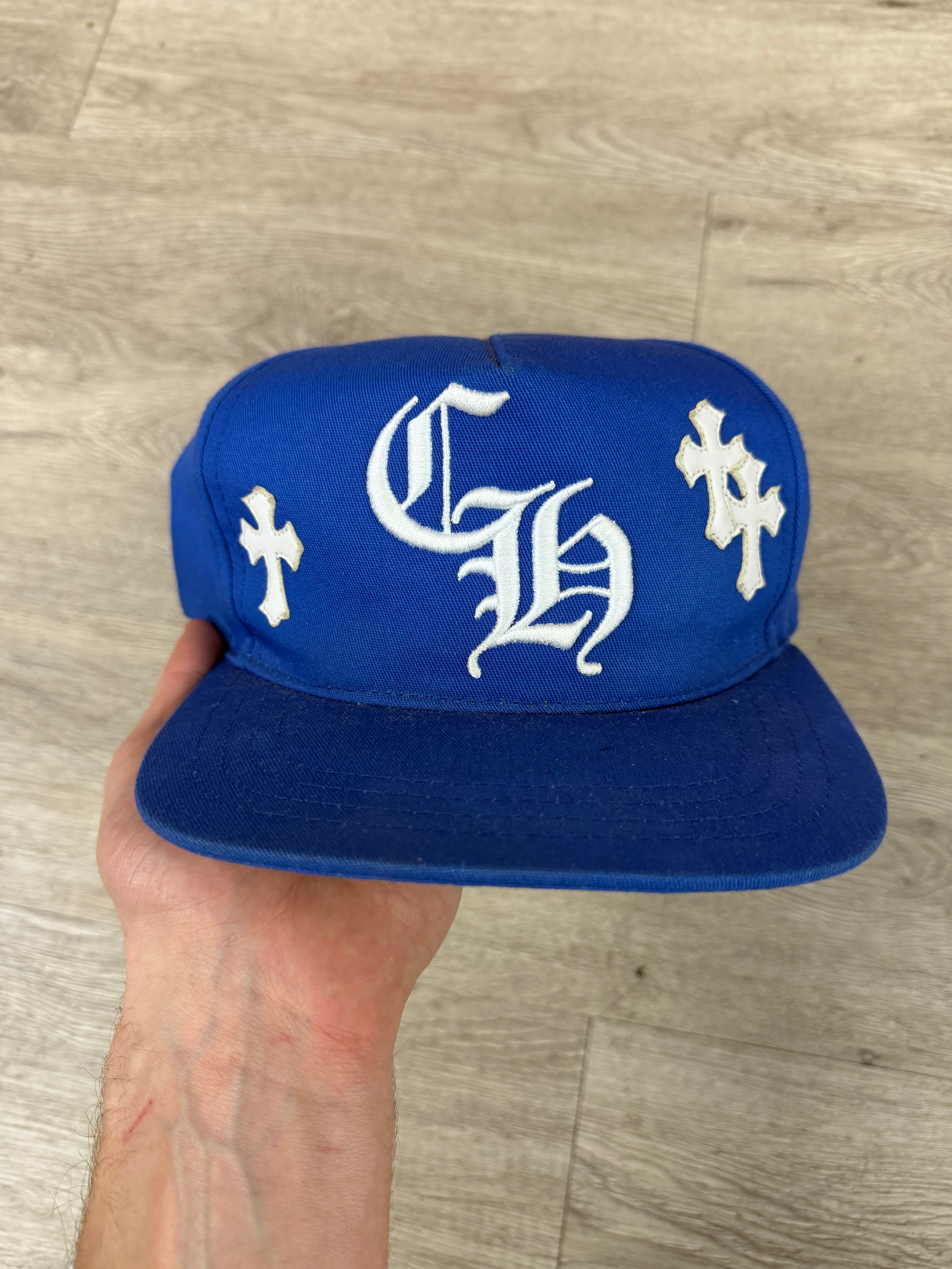 Chrome Hearts Blue White Cross Patch Trucker Hat