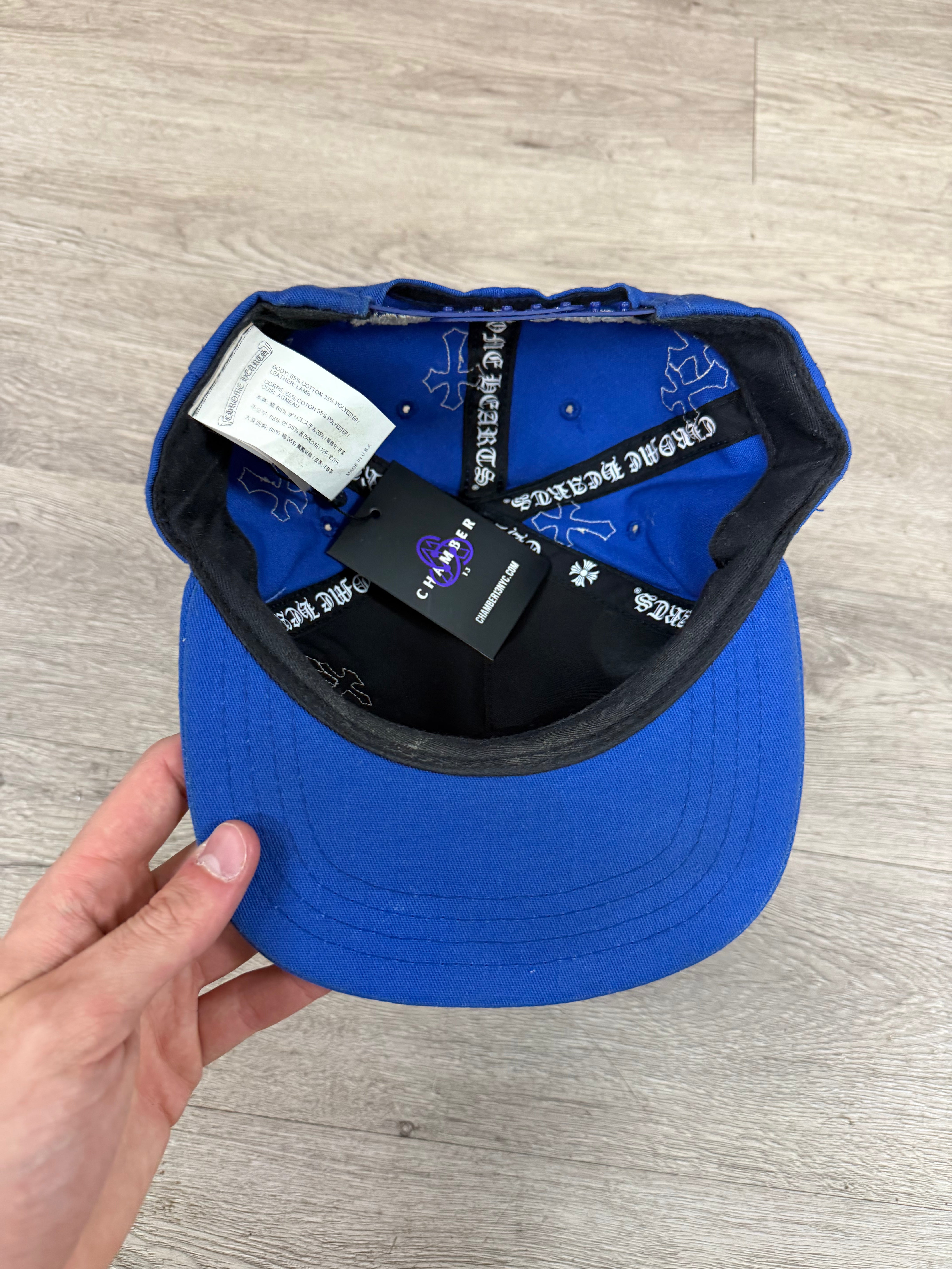 Chrome Hearts Blue White Cross Patch Trucker Hat