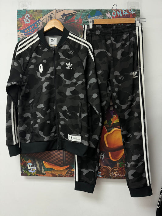 BAPE Adidas Track Suit Black Camo Used