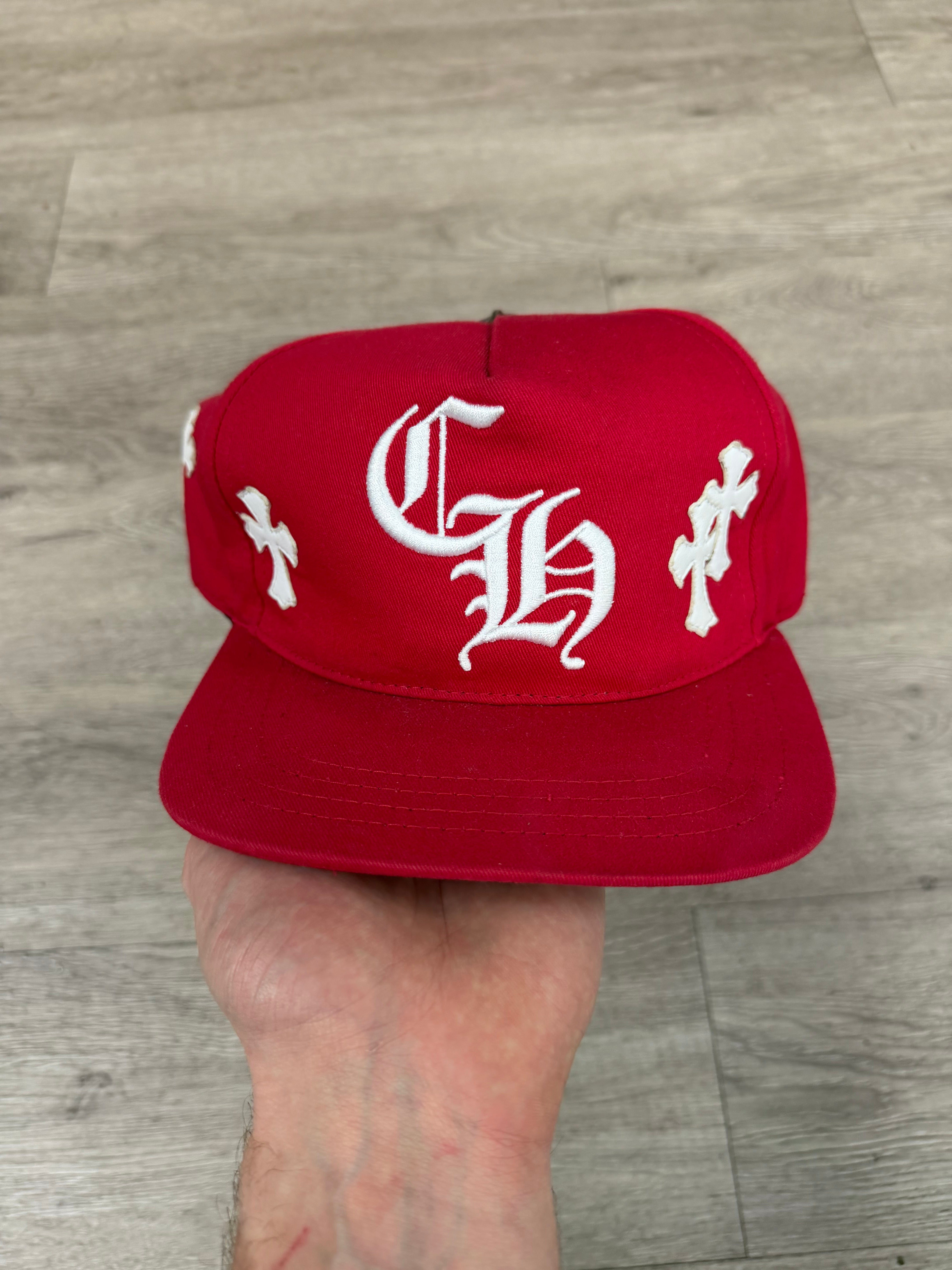 Chrome Hearts Red White Cross Patch Trucker Hat