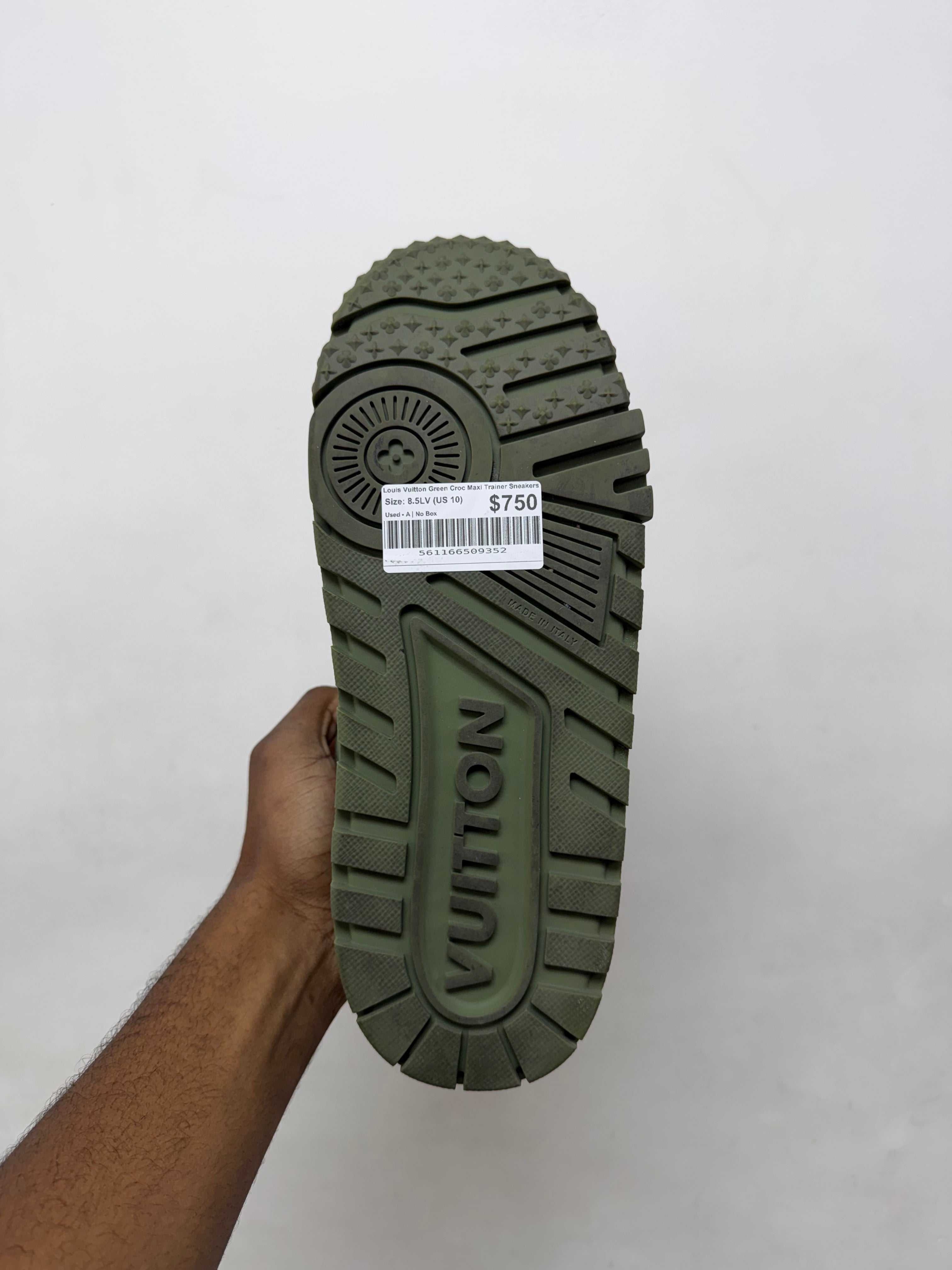 Louis Vuitton Green Croc Maxi Trainer Sneakers