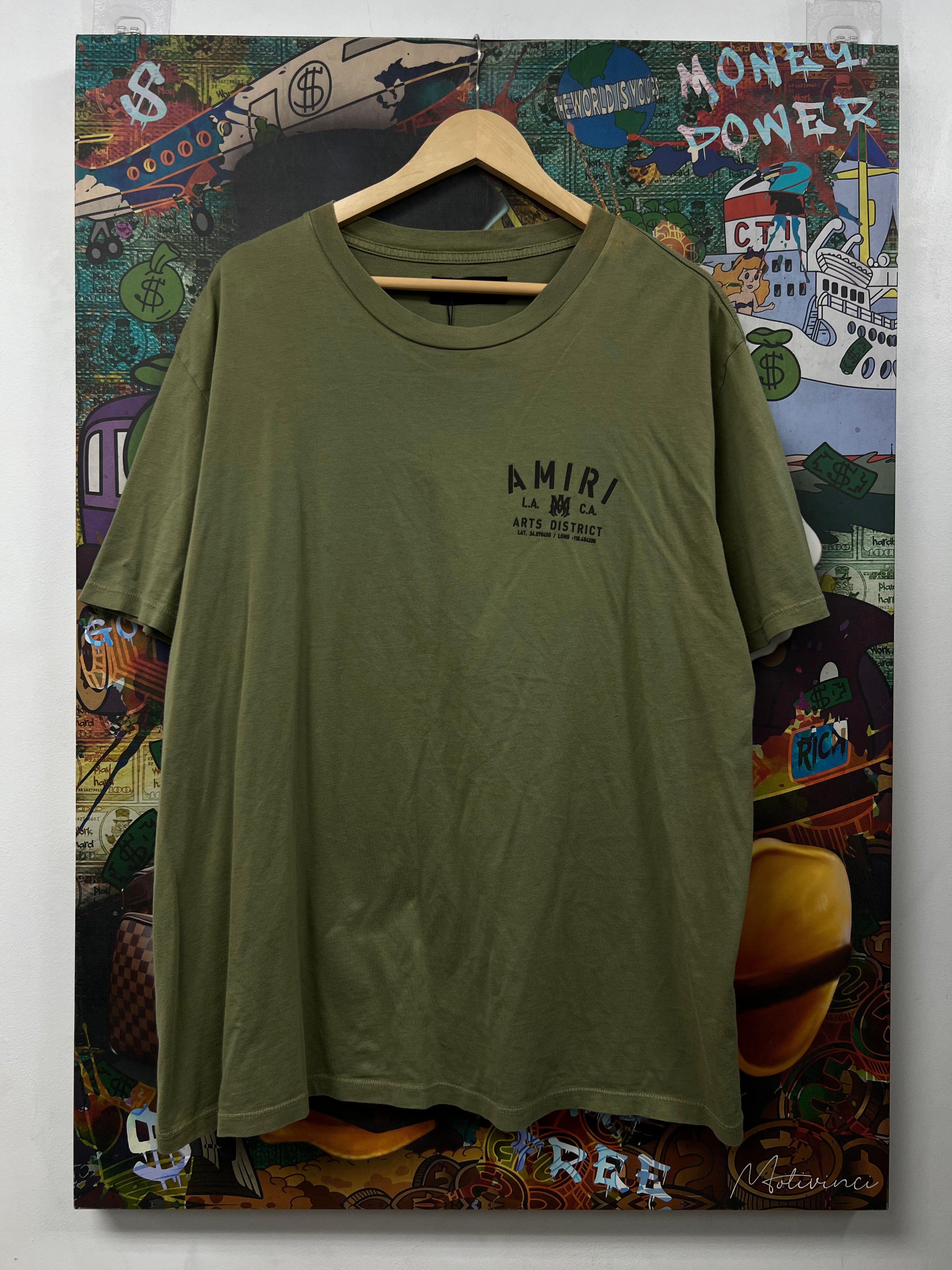Amiri Olive Black Art District (Underarm Stains) Tee