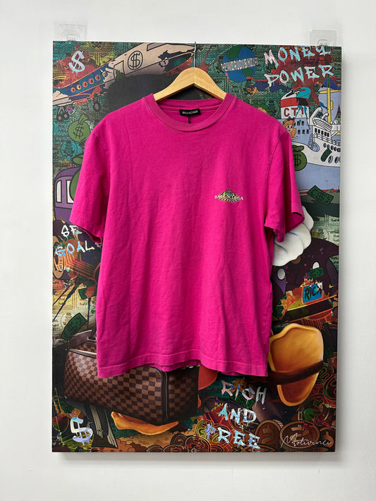 Balenciaga Pink Bonjour Tee Used