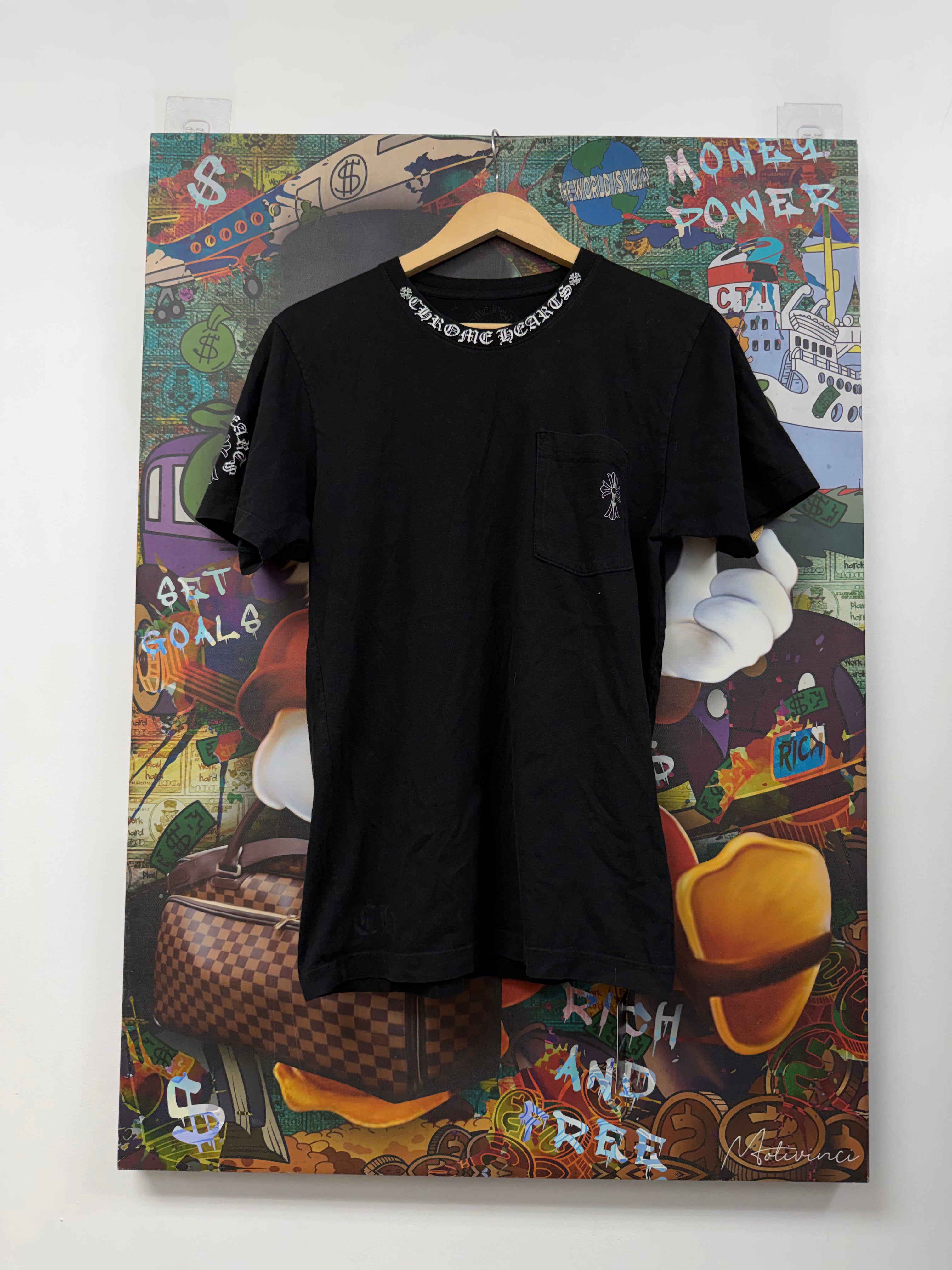 Chrome Hearts Black Neck Logo Cross Tee