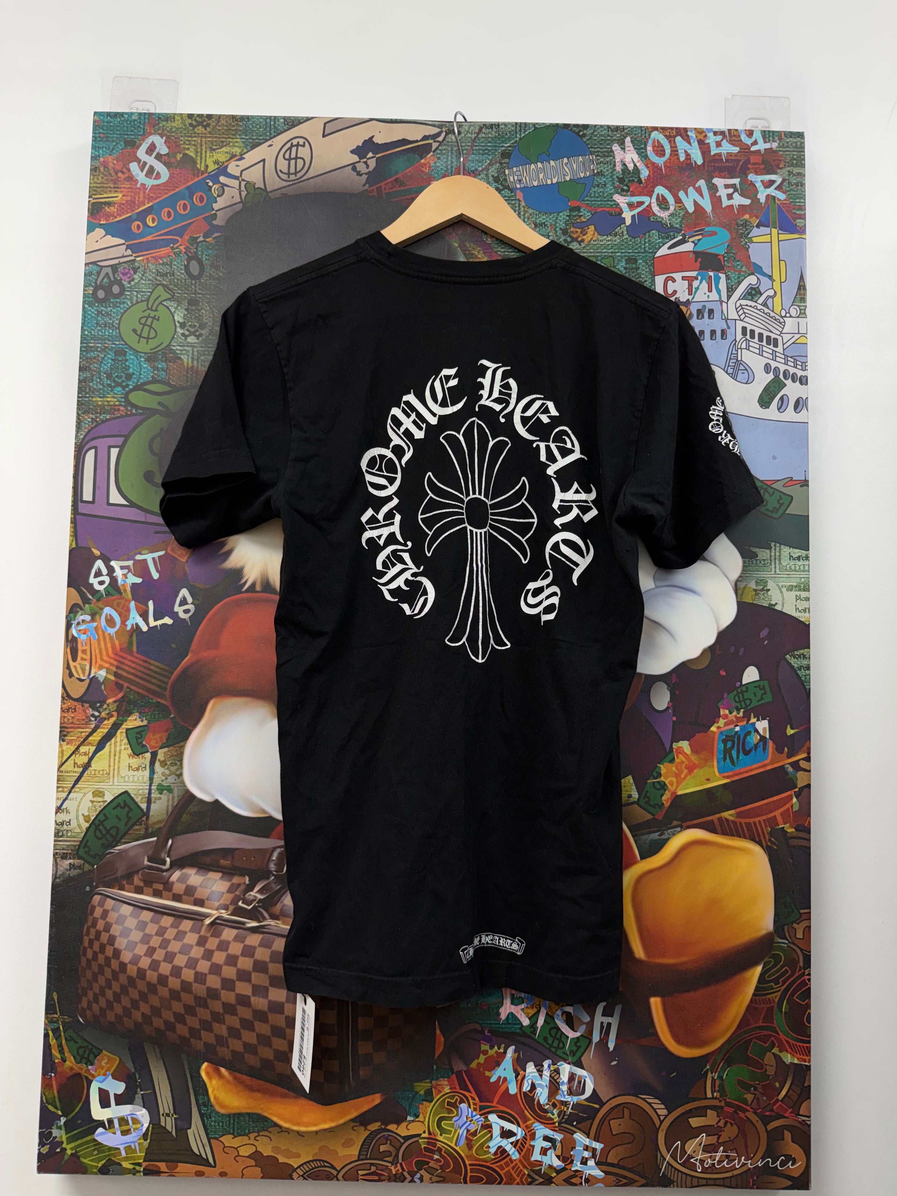 Chrome Hearts Black Neck Logo Cross Tee