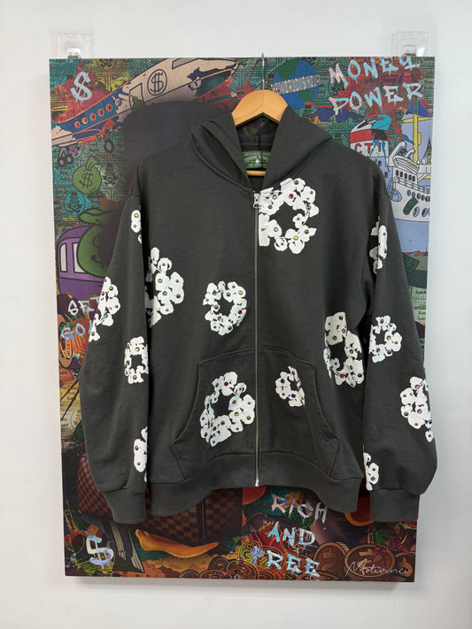 Denim Tears Grey Rhinestone Hoodie