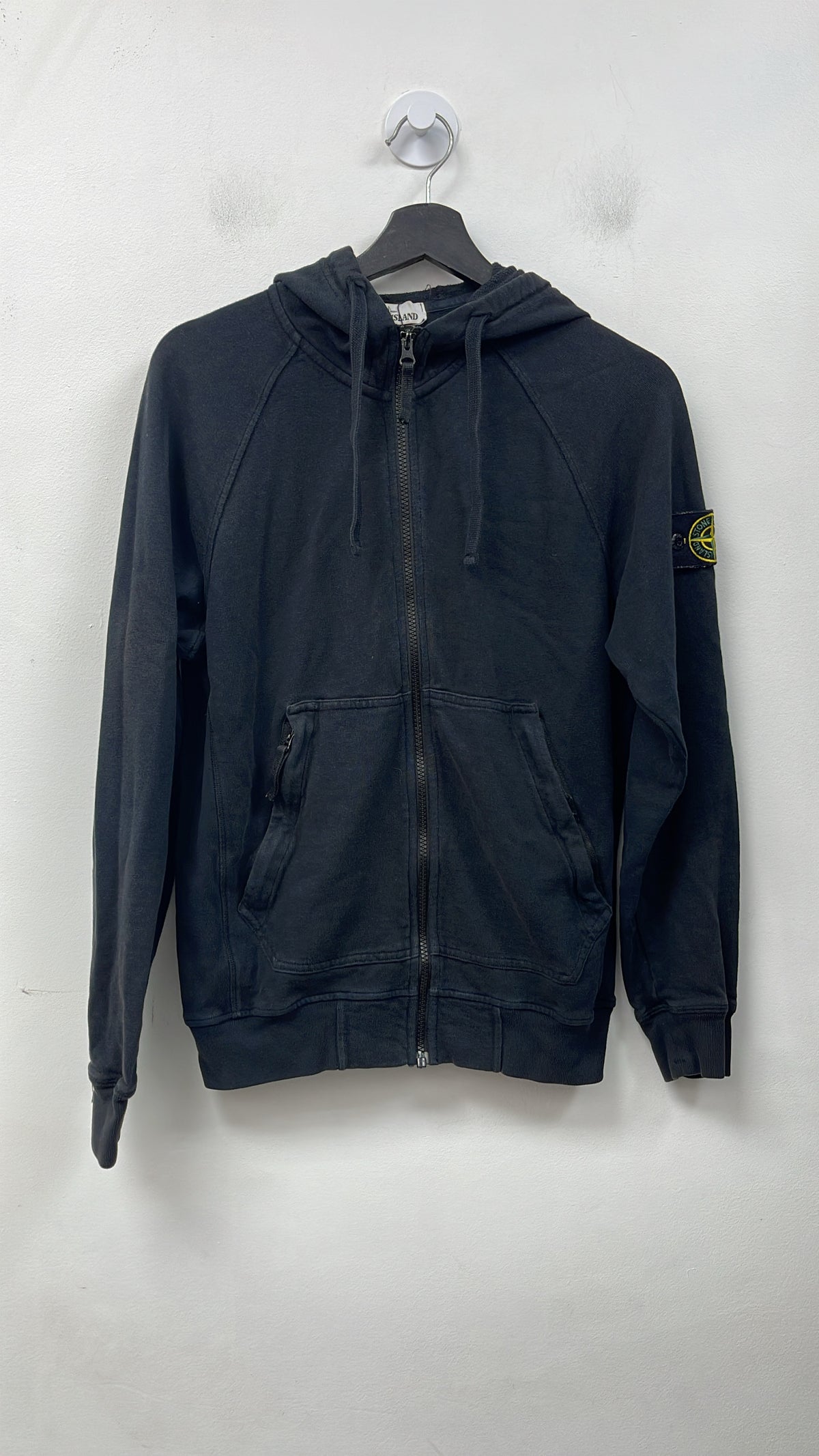 Stone Island Black Classic Zip Up Hoodie