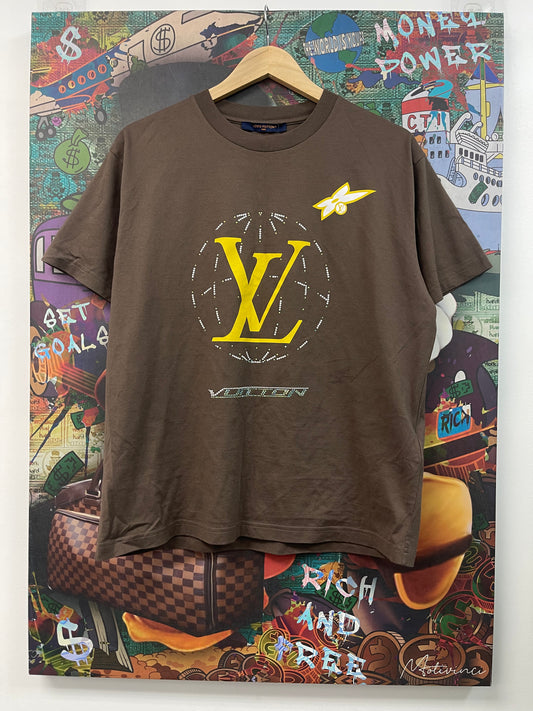 Louis Vuitton Embellished Brown Wash Tee