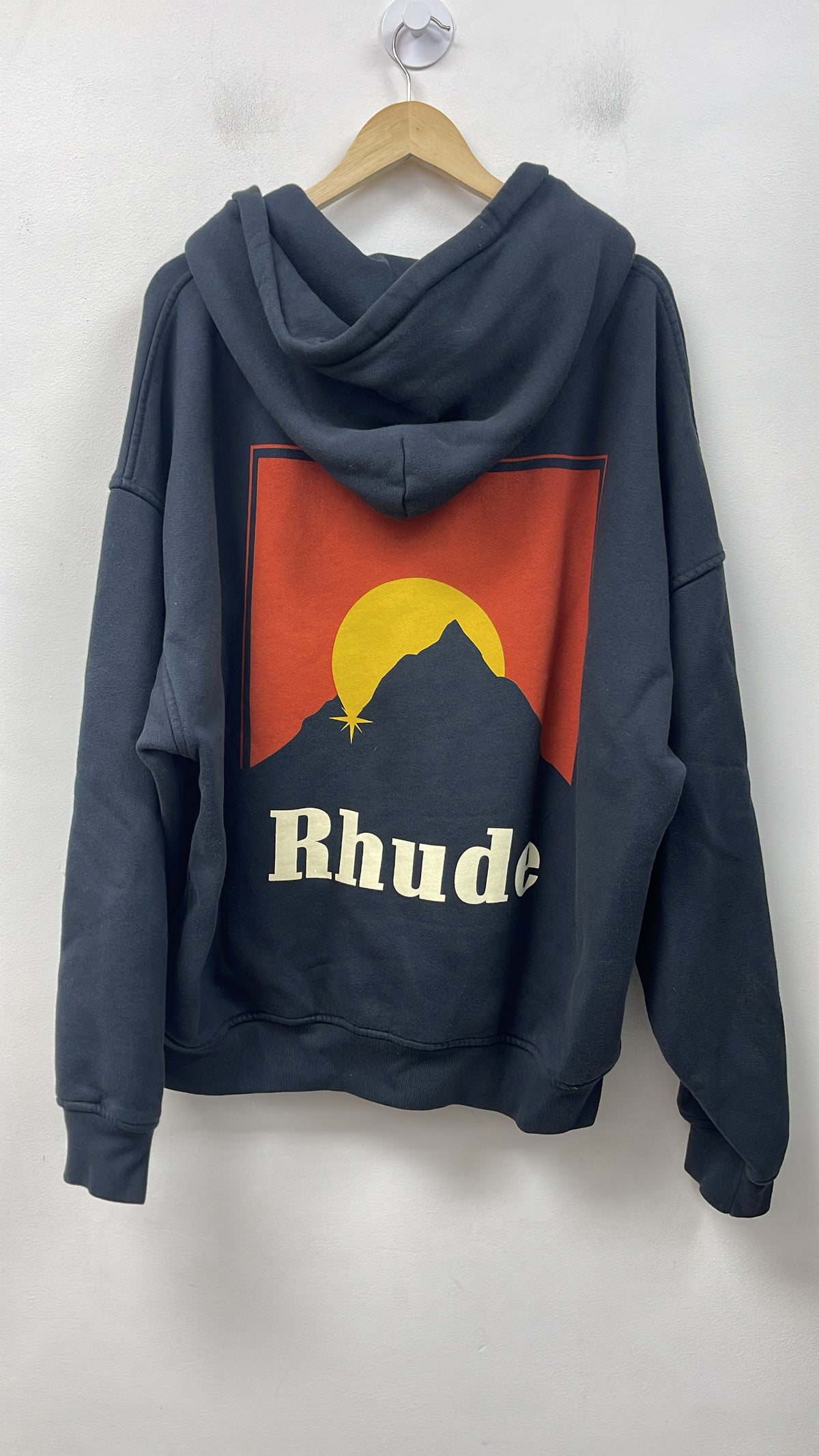 Rhude Navy Burnt Orange Hills Zip Up Hoodie
