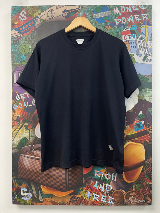 Bottega Veneta Mini Logo Navy Tee