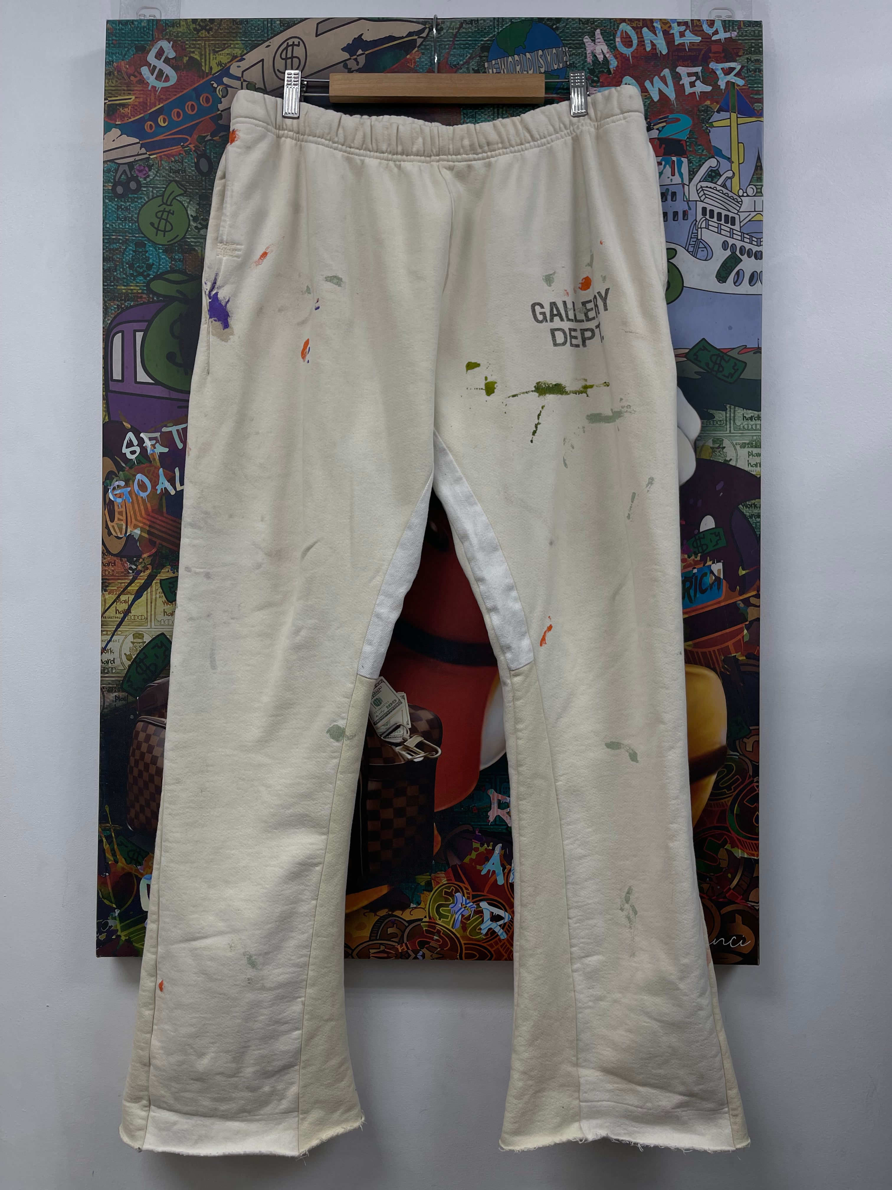 Gallery Dept Cream Flared Splatter Sweats