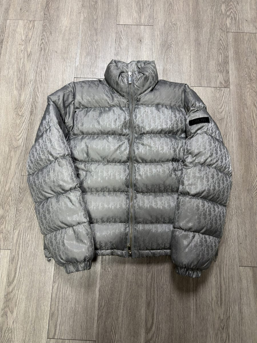 Dior Grey Oblique Monogram Puffer Jacket