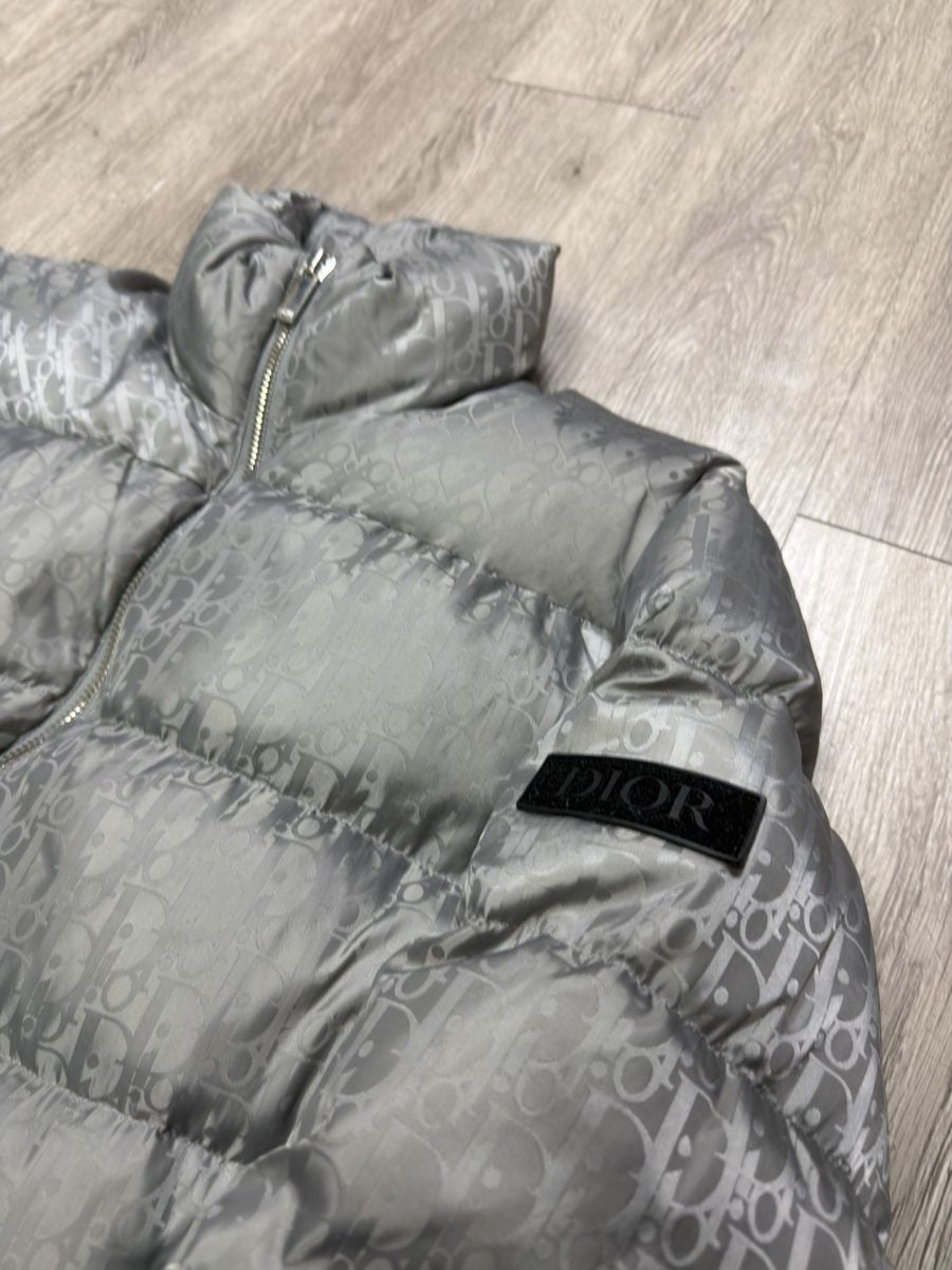 Dior Grey Oblique Monogram Puffer Jacket