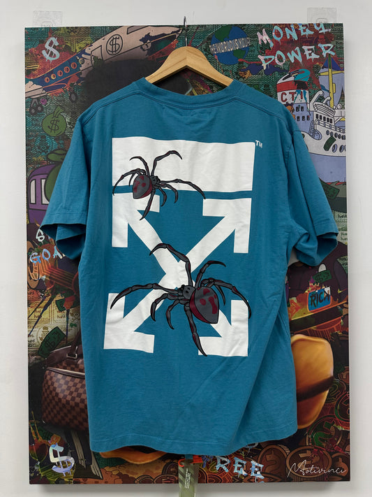 Off White Spider Tee Baby Blue Used Small