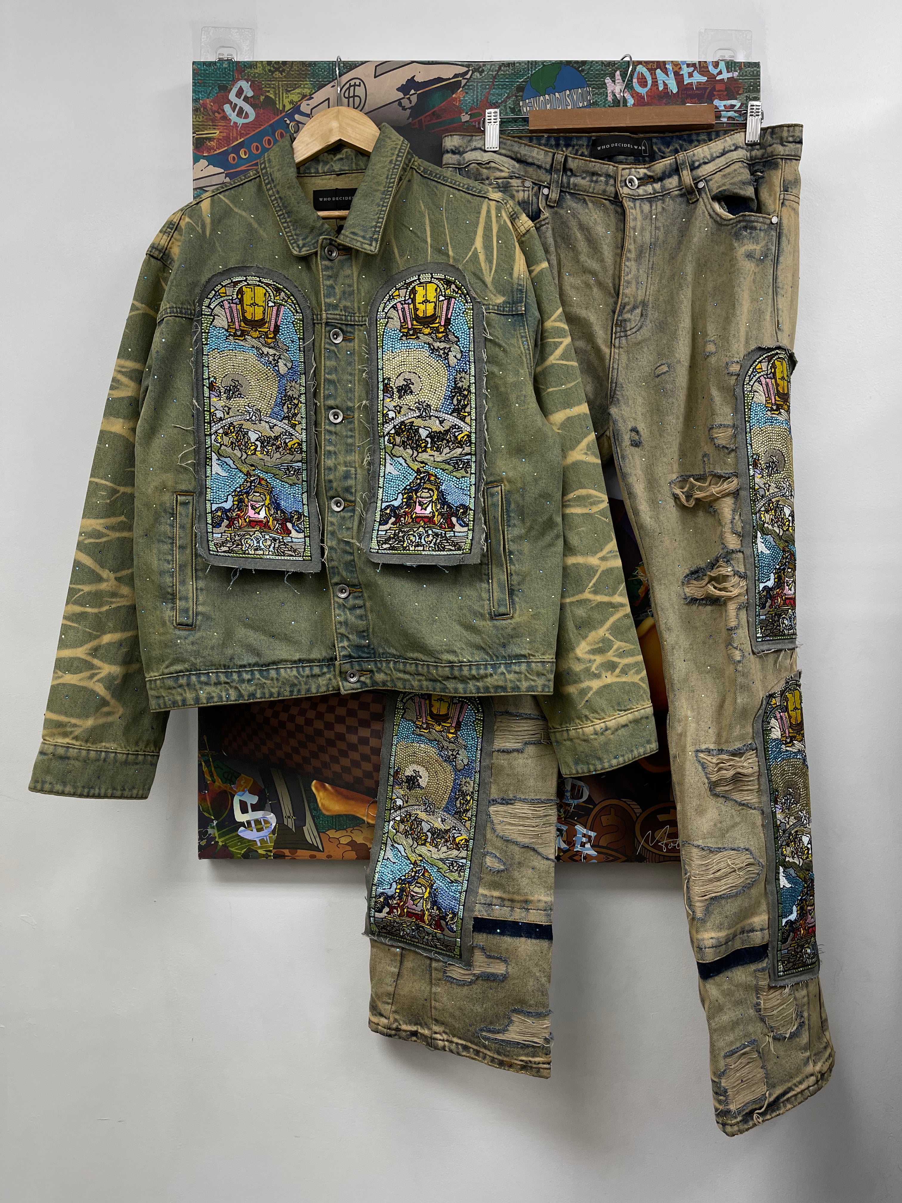 Who Decides War Chalice Rhinestone Denim Jacket