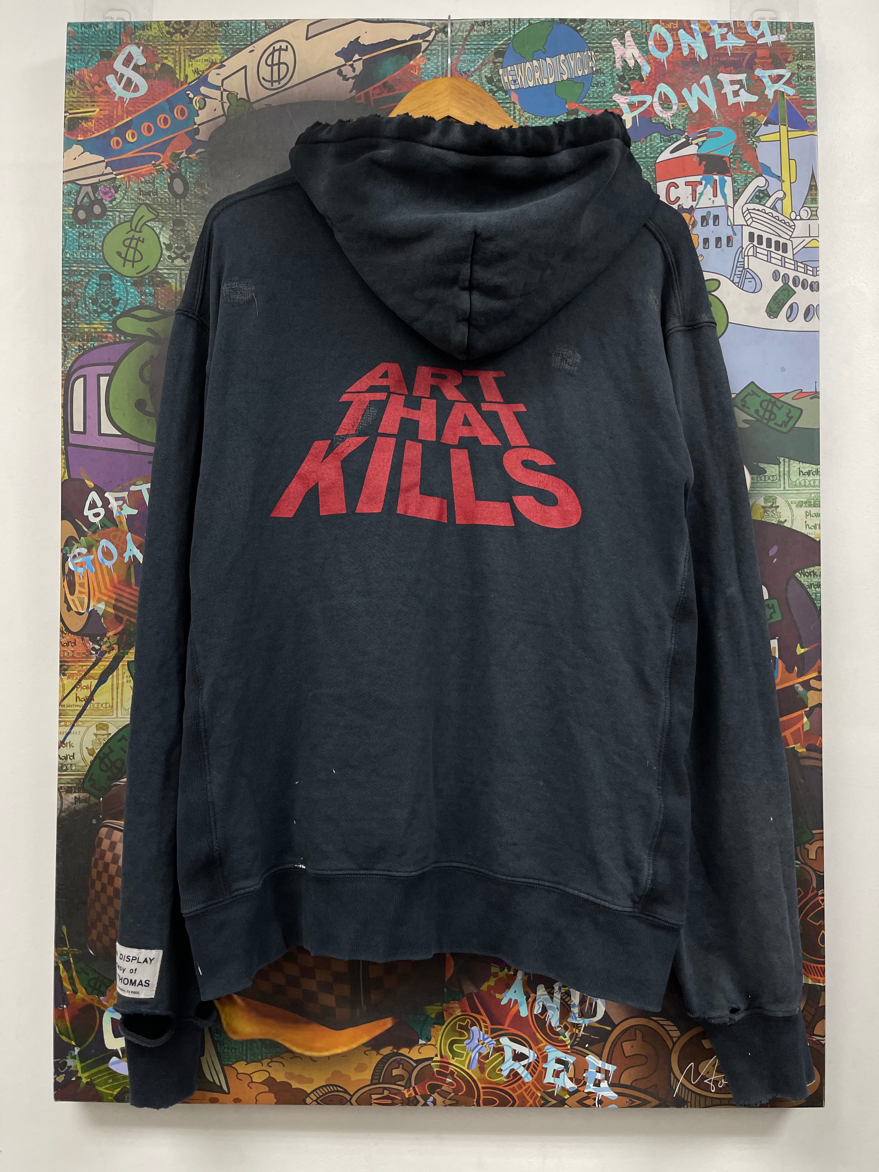 Gallery Dept Navy Thrashed ATK Hoodie