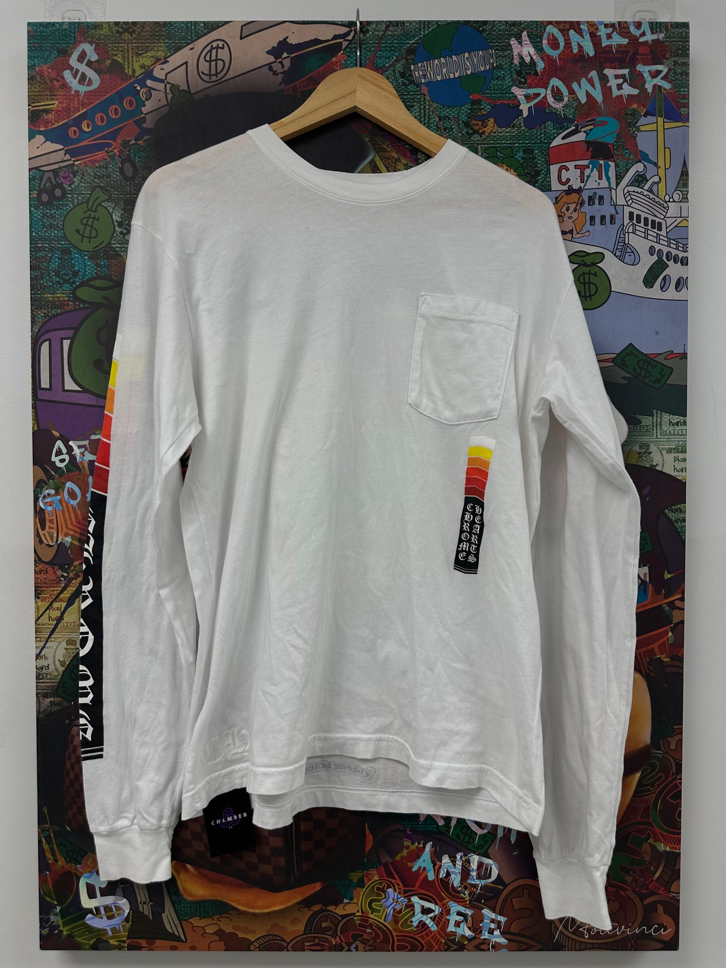 Chrome Hearts LS White Ignite Orange Yellow Used Large