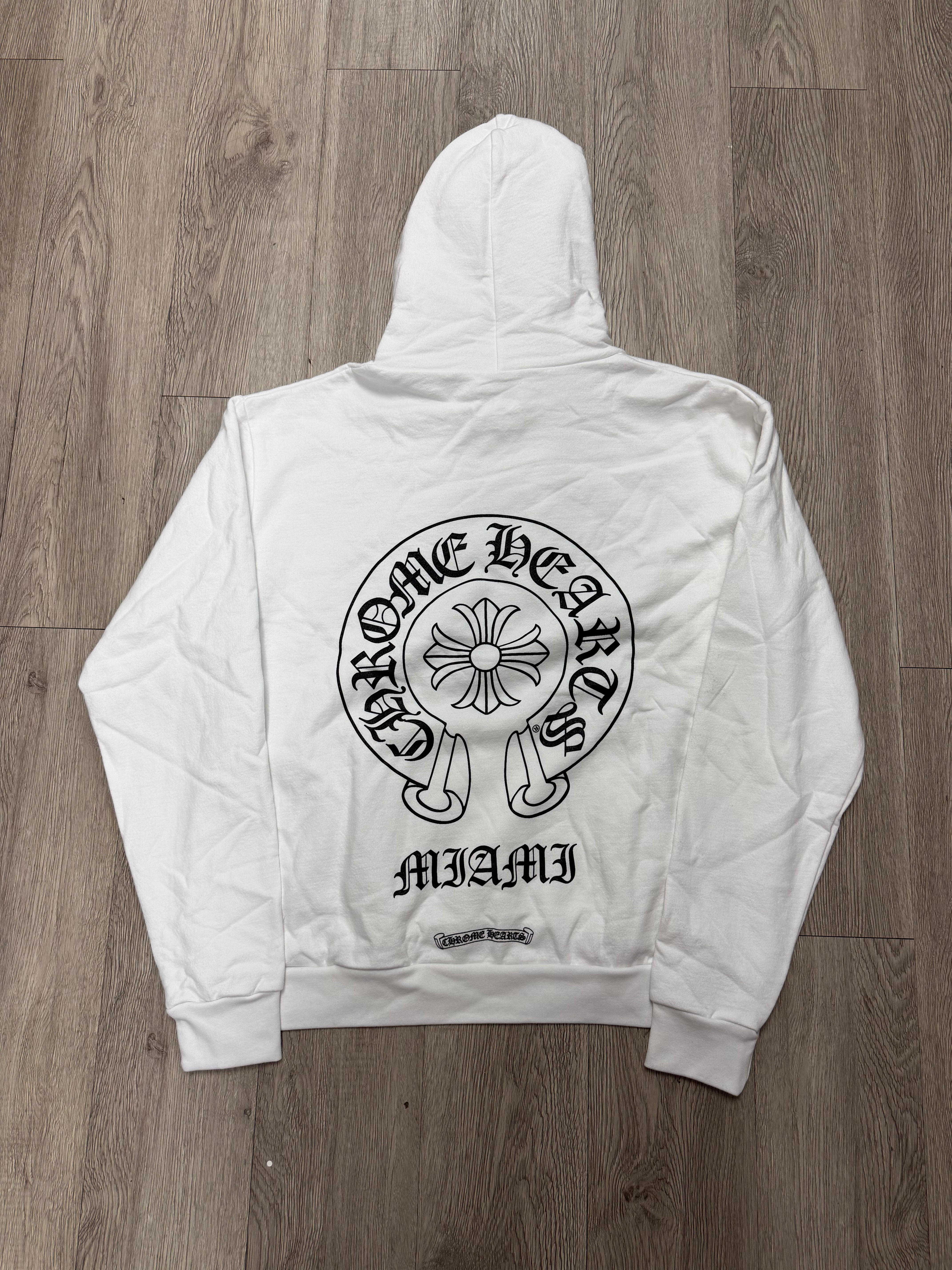 Chrome Hearts White Horseshoe Miami Hoodie