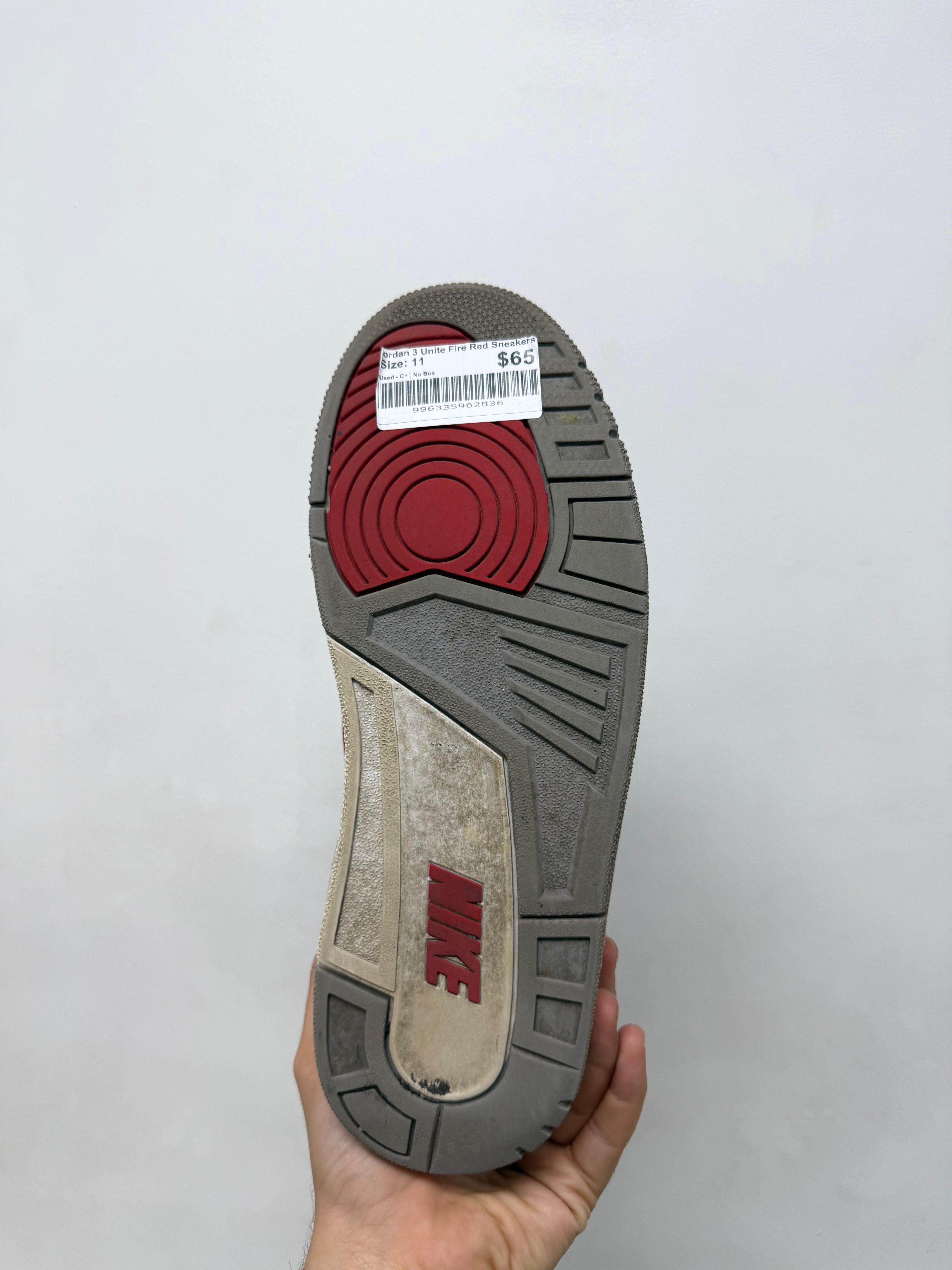 Jordan 3 Unite Fire Red Sneakers