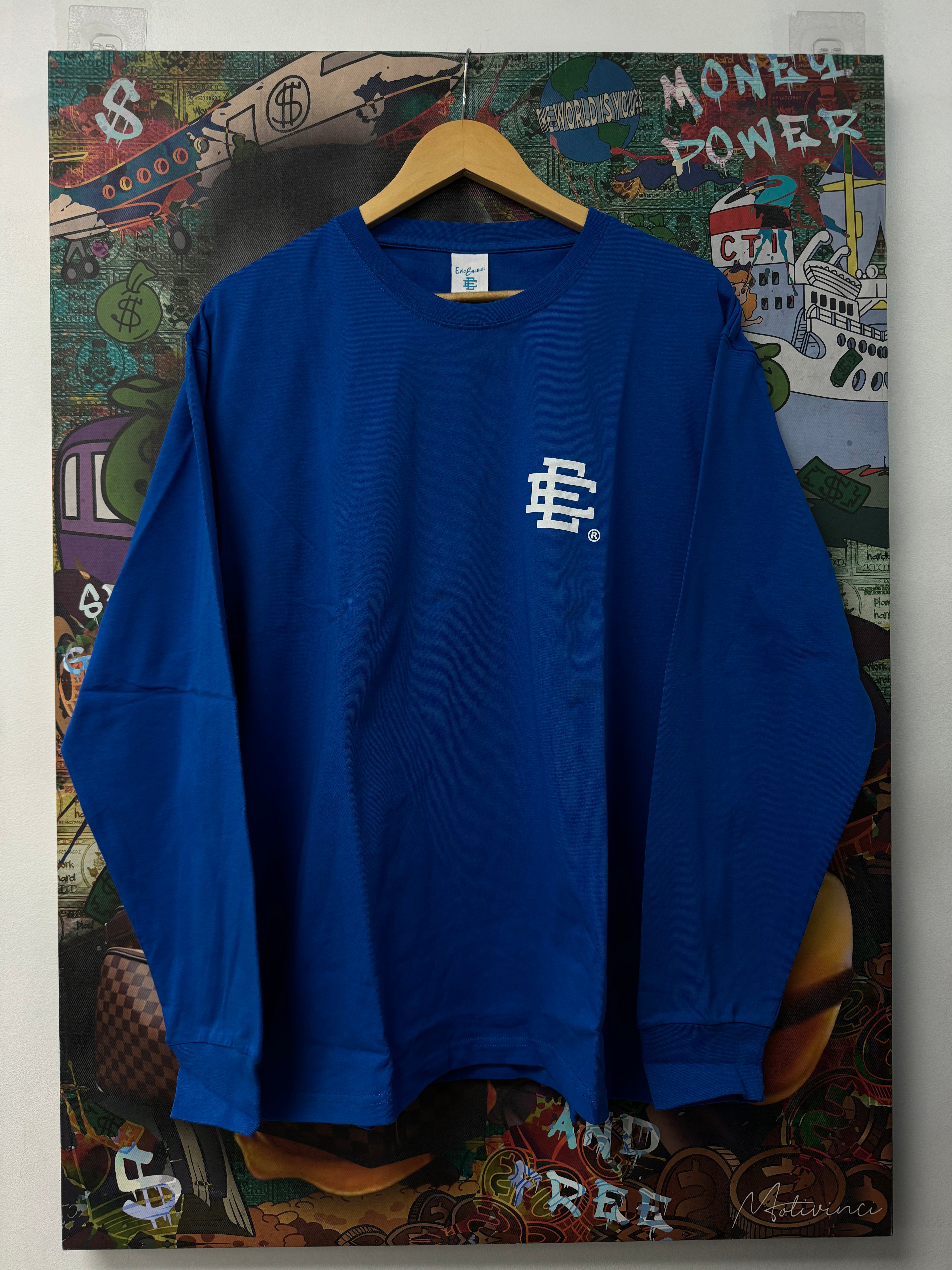 Eric Emanuel Blue White Long Sleeve Tee