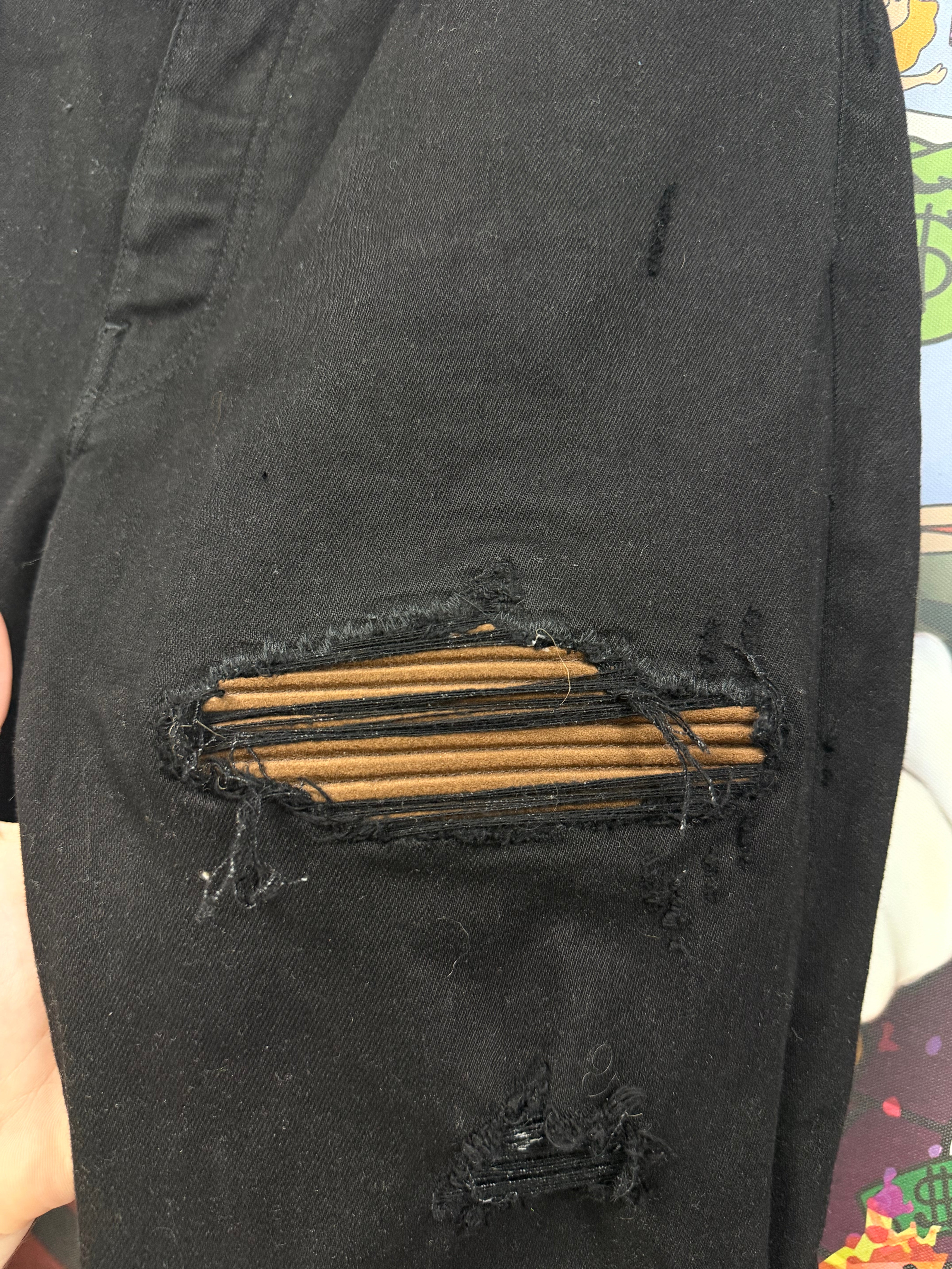 Amiri MX1 Black Brown Patch Jeans