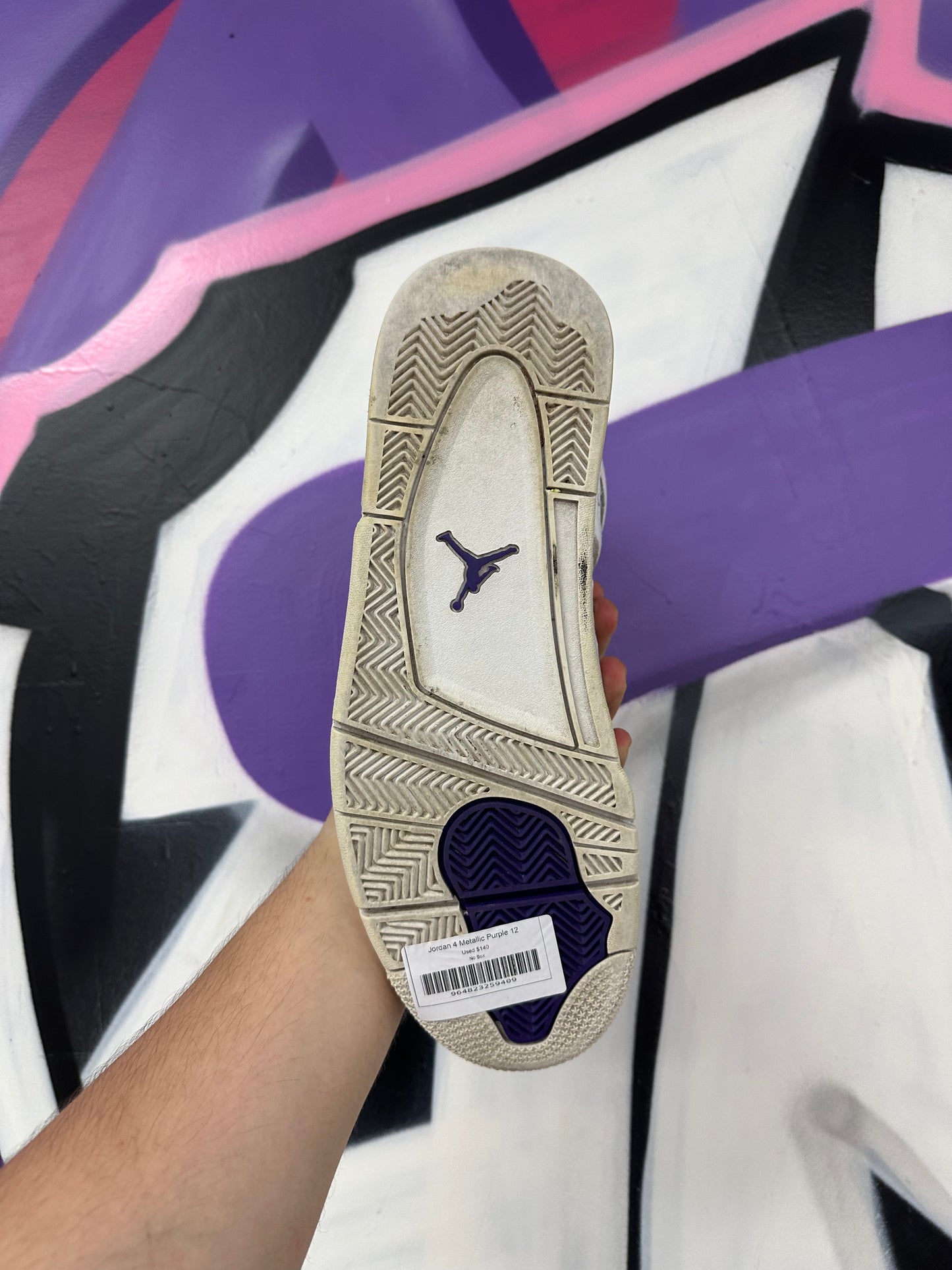 Jordan 4 Metallic Purple Used No Box
