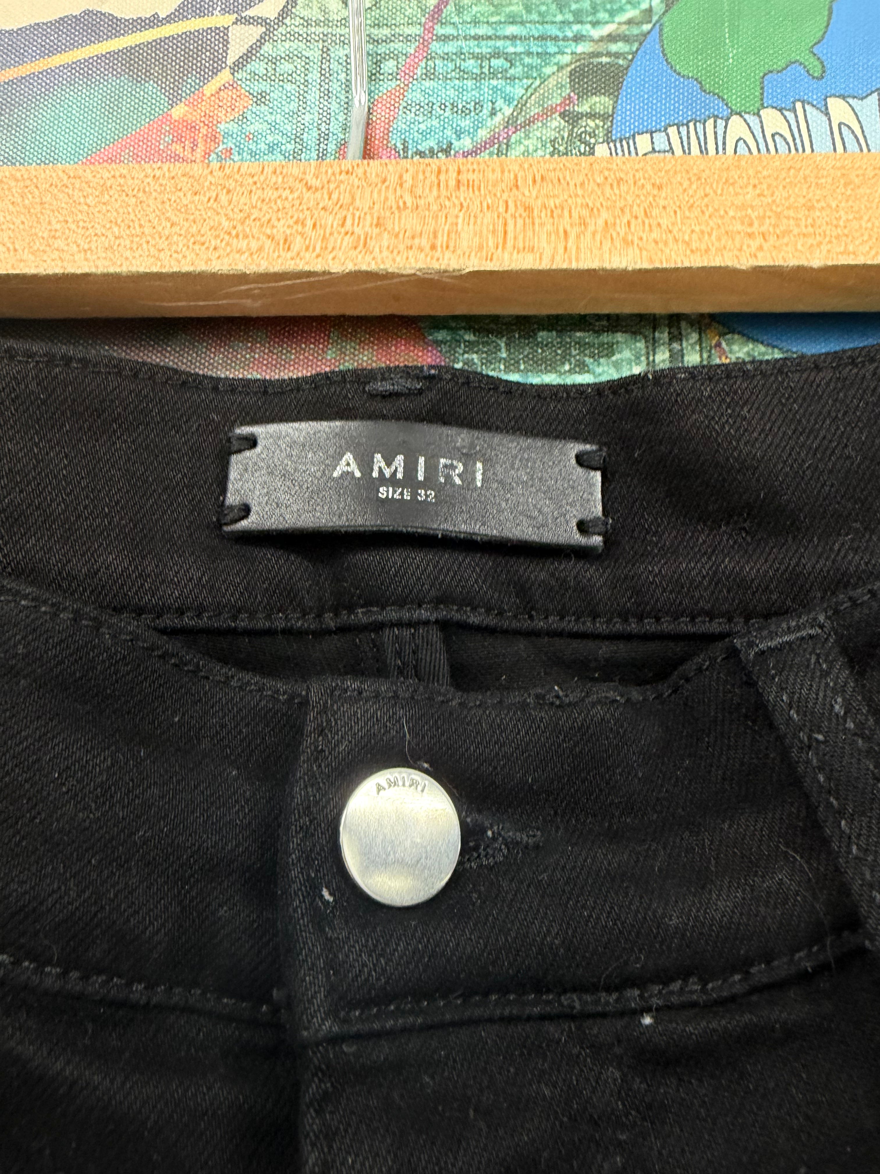 Amiri MX1 Black Brown Patch Jeans