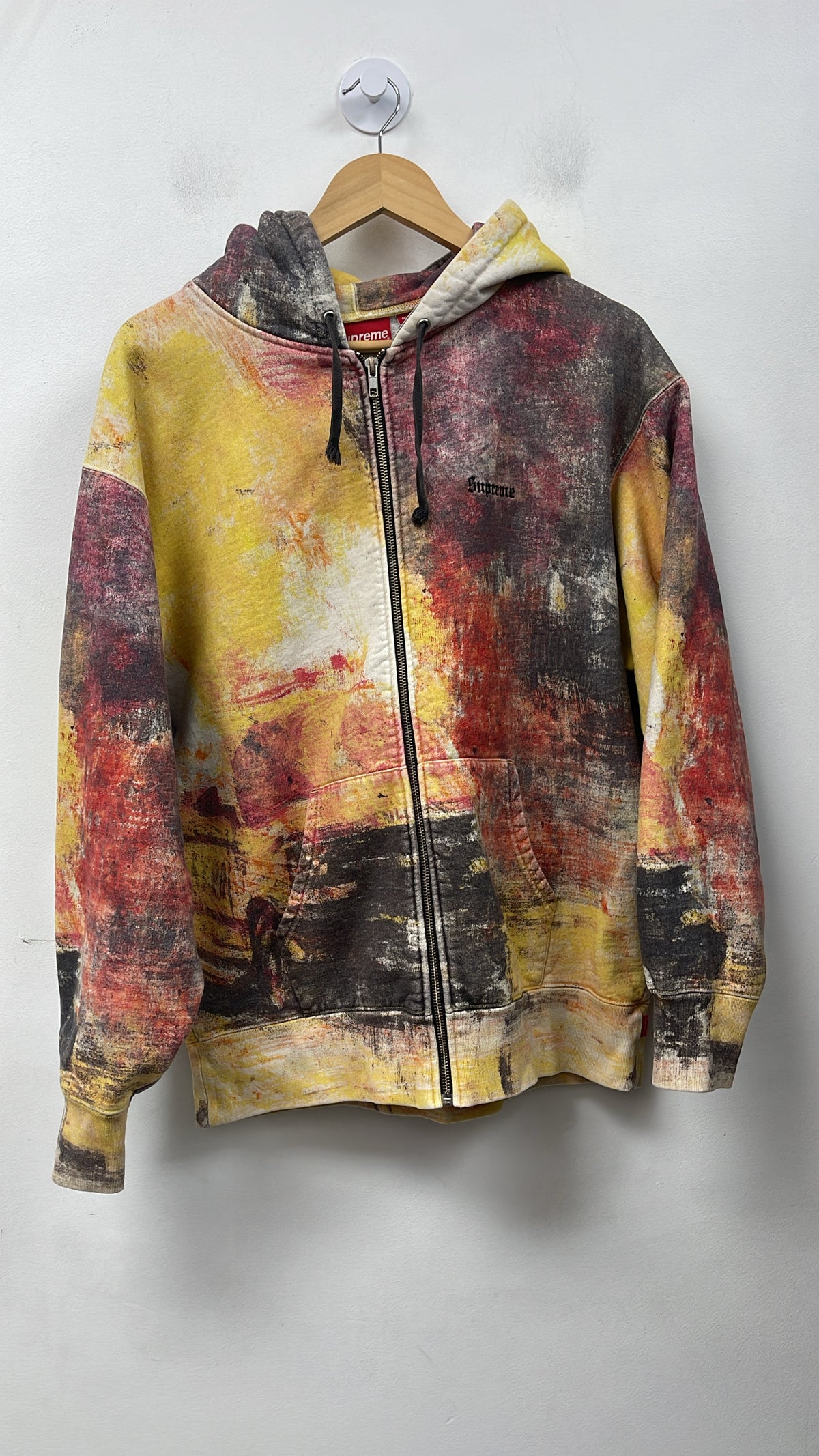 Supreme Yellow Fire Zip Up Hoodie