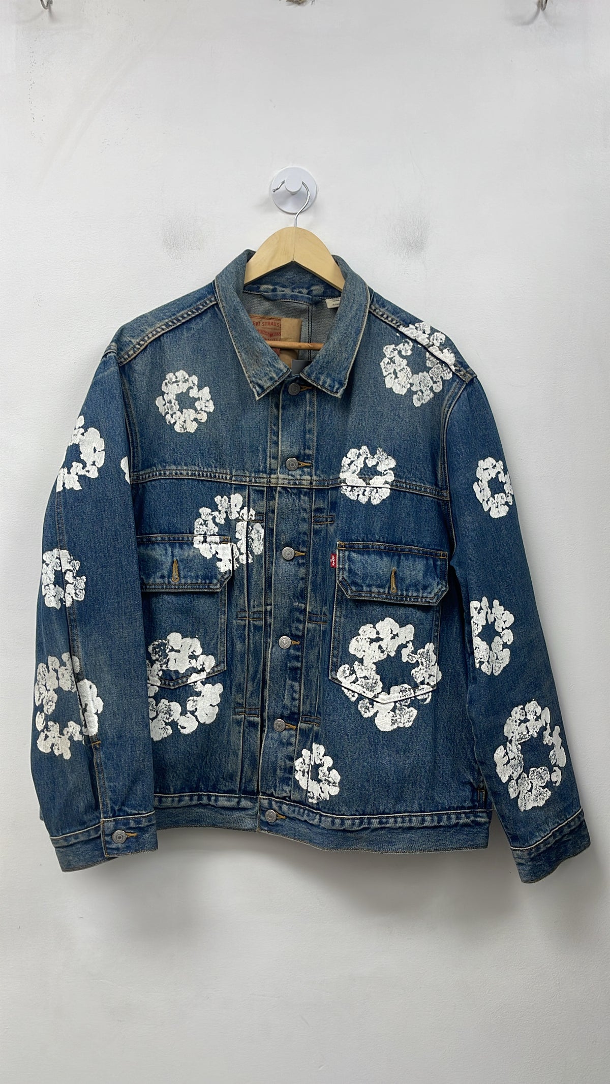 Denim Tears Light Wash Cotton Wreath Denim Jacket