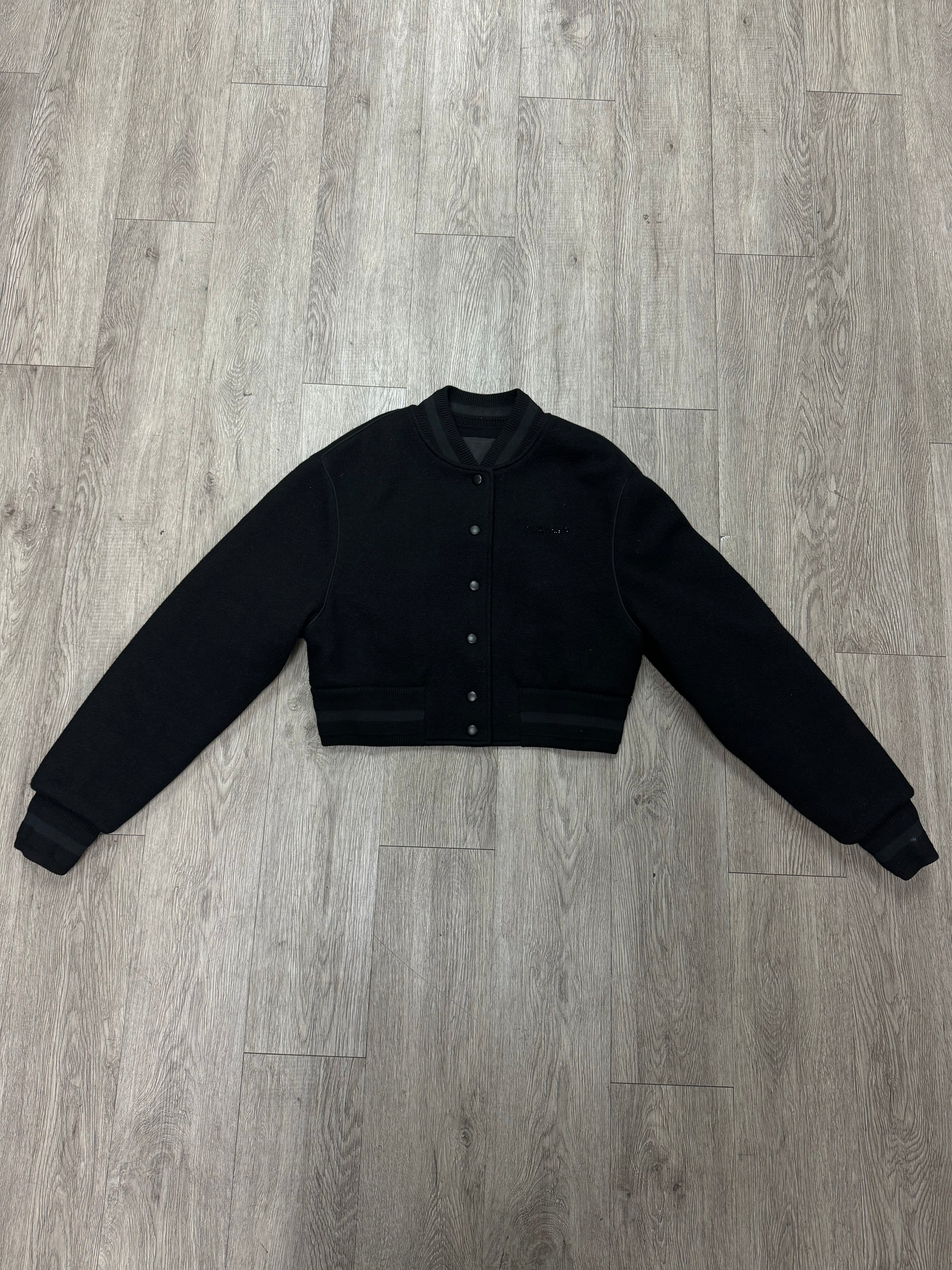 Givenchy Black Rhinestone WMNS Cropped Bomber Jacket