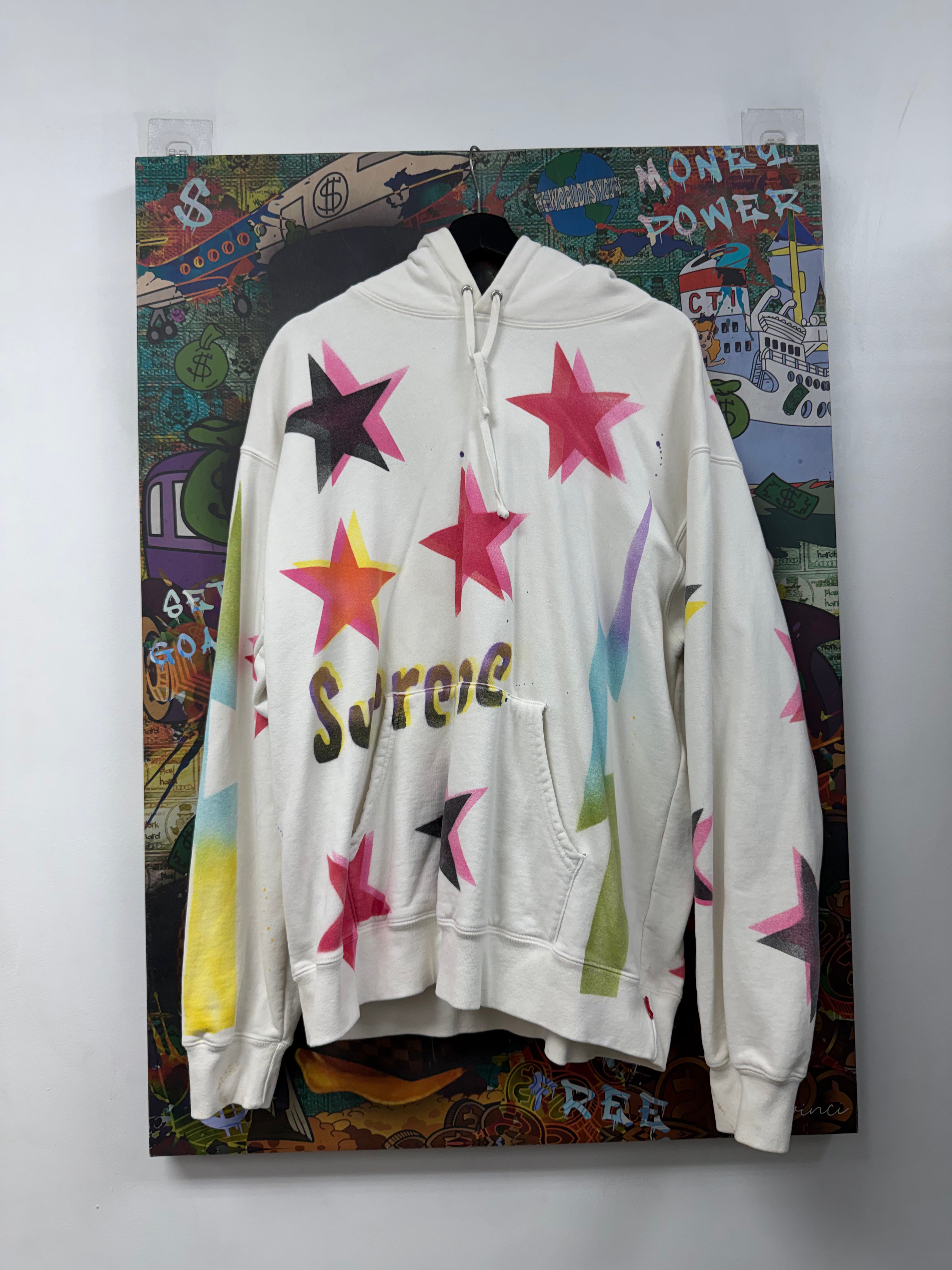 Supreme White Multi Star Hoodie