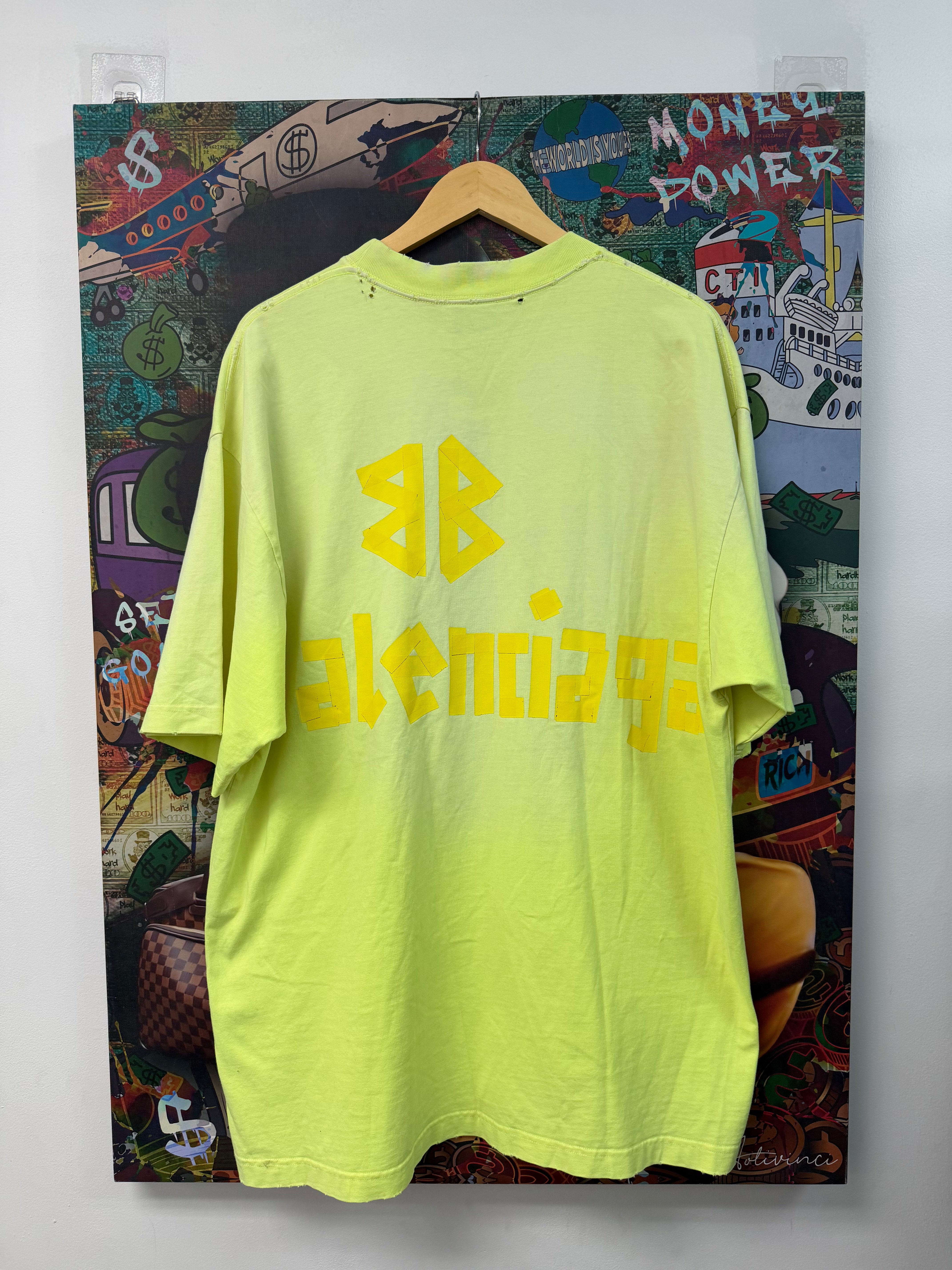 Balenciaga Neon Yellow Tape Tee