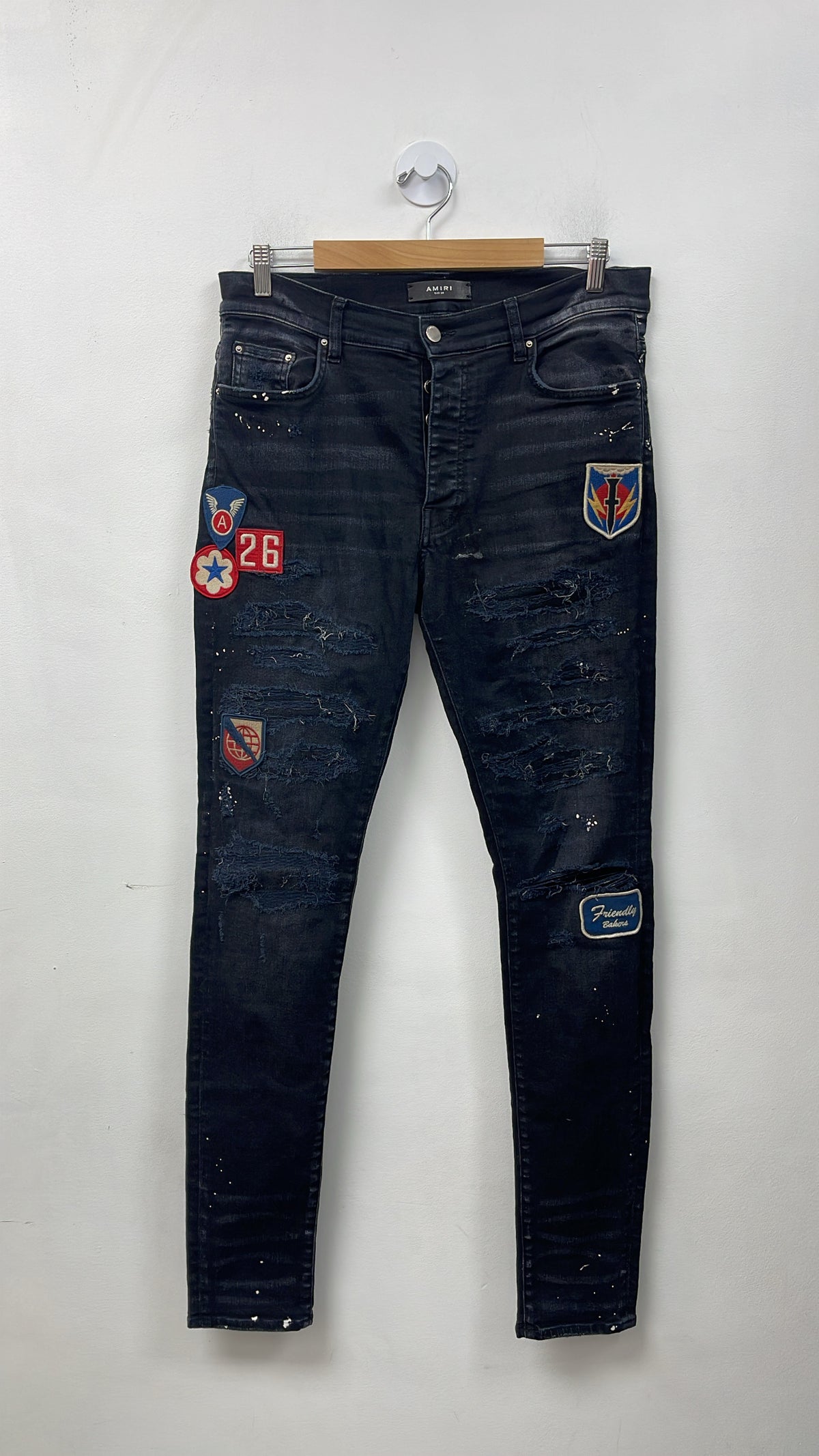 Amiri Black Wash Biker Patchwork Jeans