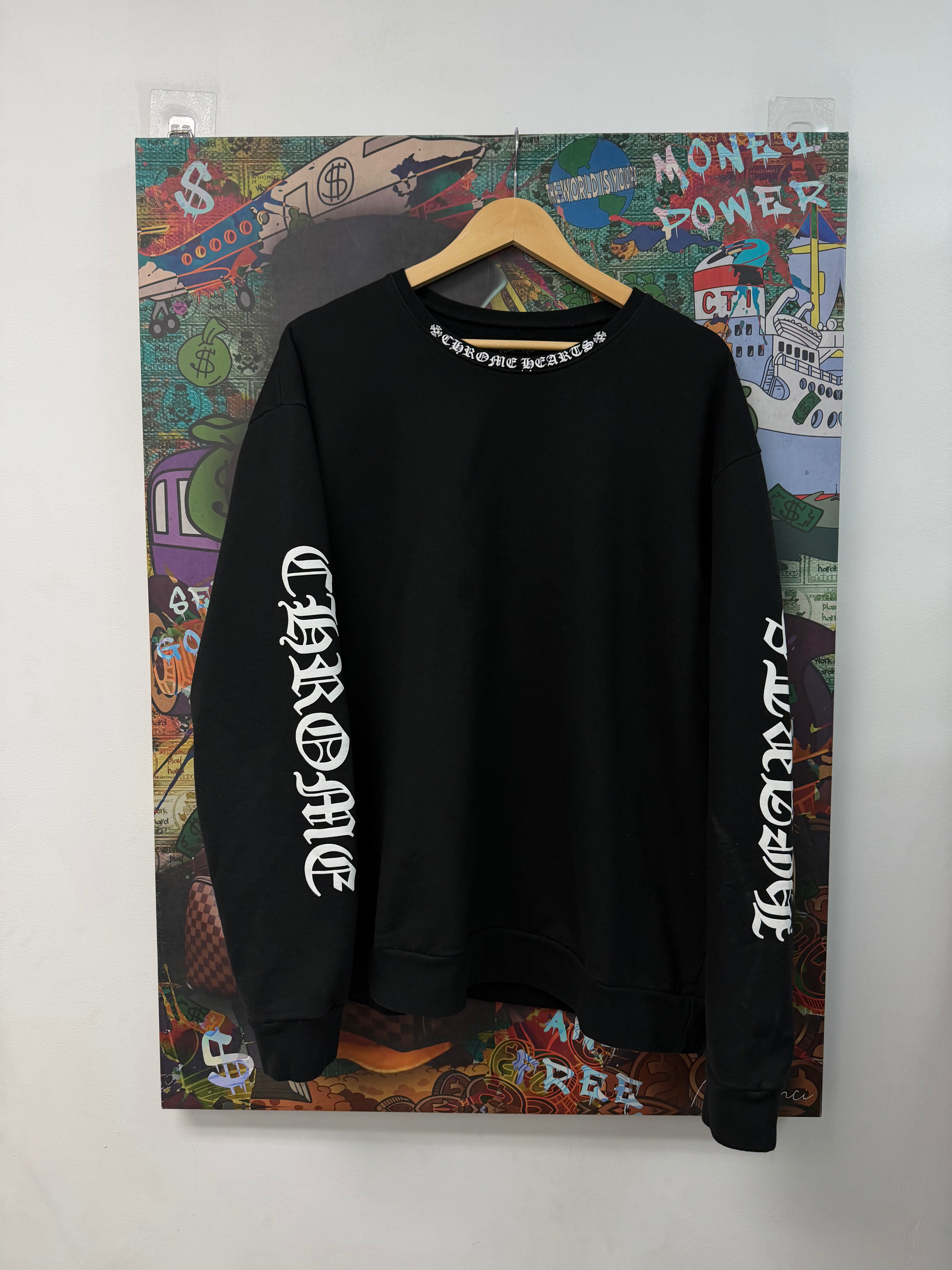 Chrome Hearts Black Neck Logo Crewneck