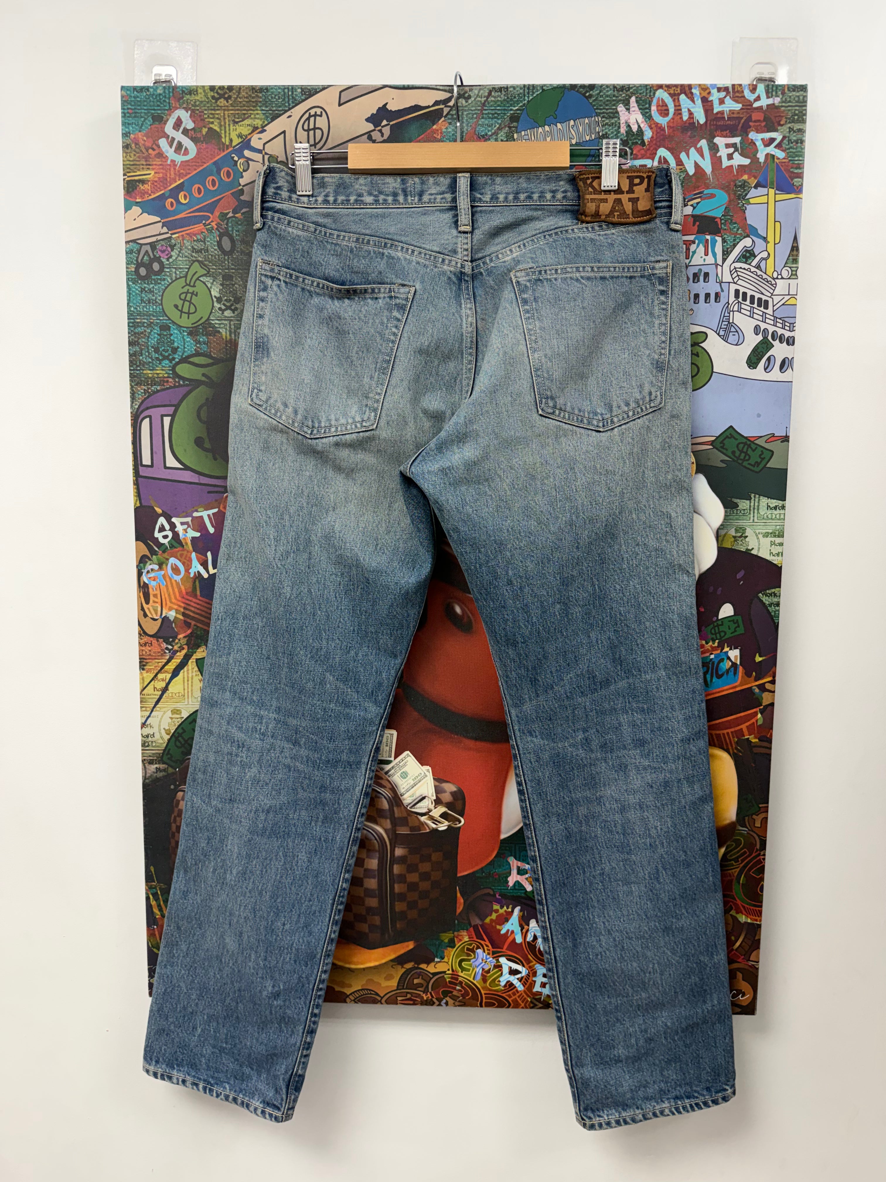 Kapital Light Wash Gem Studded Jeans